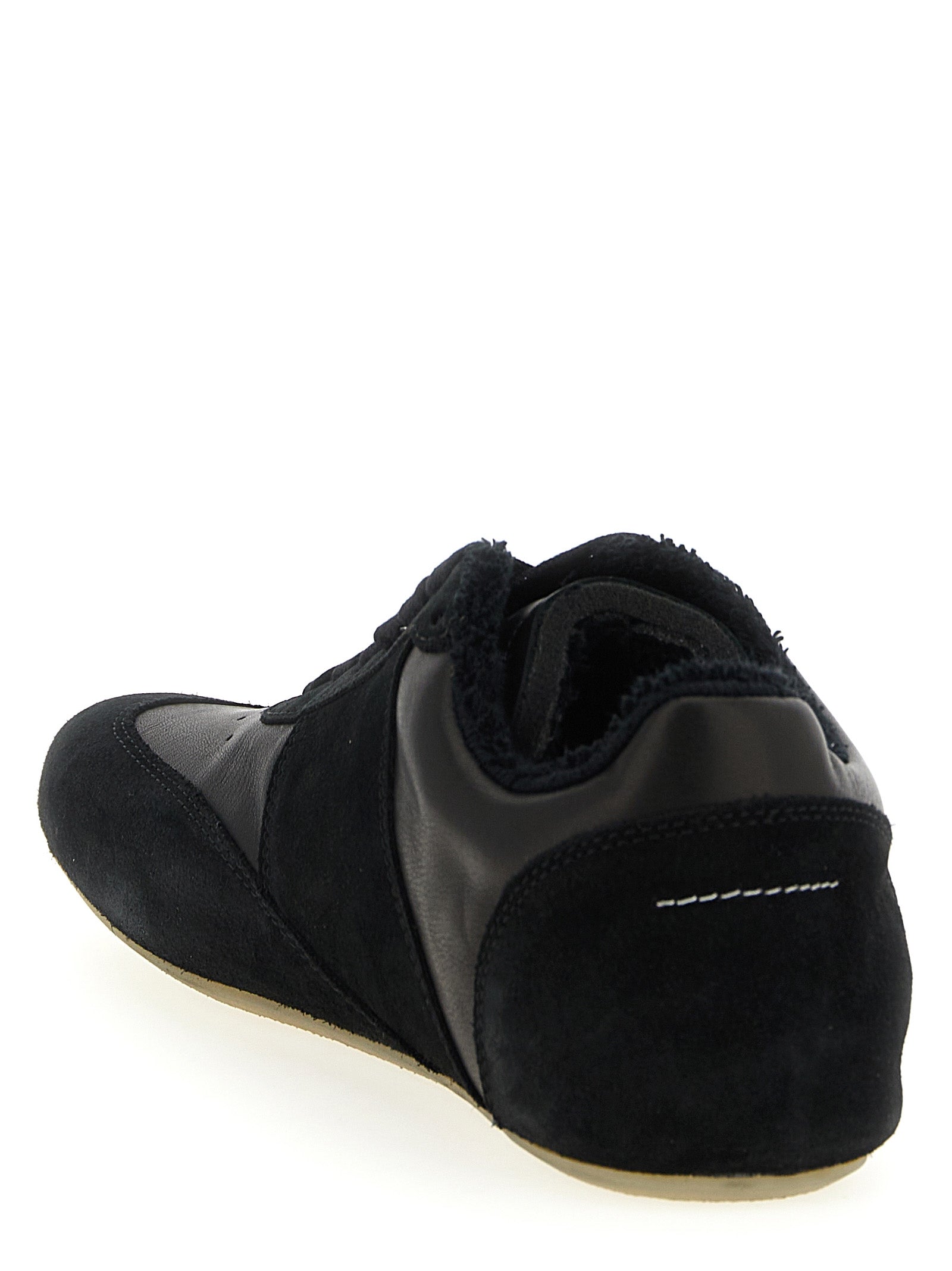 MM6 Maison Margiela Black Calfskin Athletic Sneakers