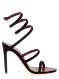 RENE CAOVILLA Bordeaux Textile Stiletto Heel Sandals