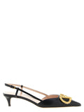 Valentino Garavani Black Calfskin Mid Heel Pumps