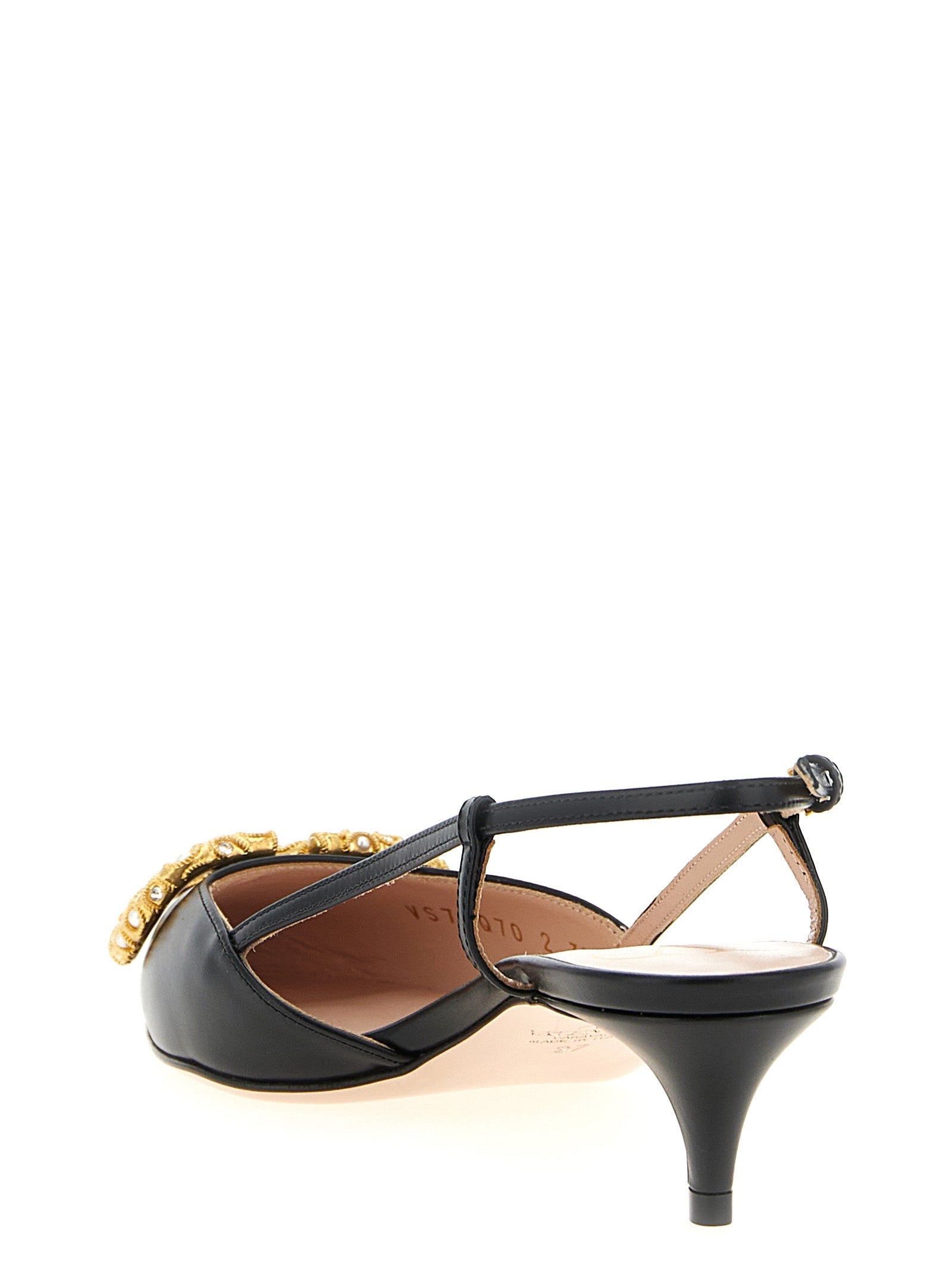 Valentino Garavani Black Calfskin Mid Heel Pumps