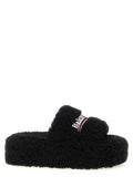 Balenciaga Black Polyester Slides