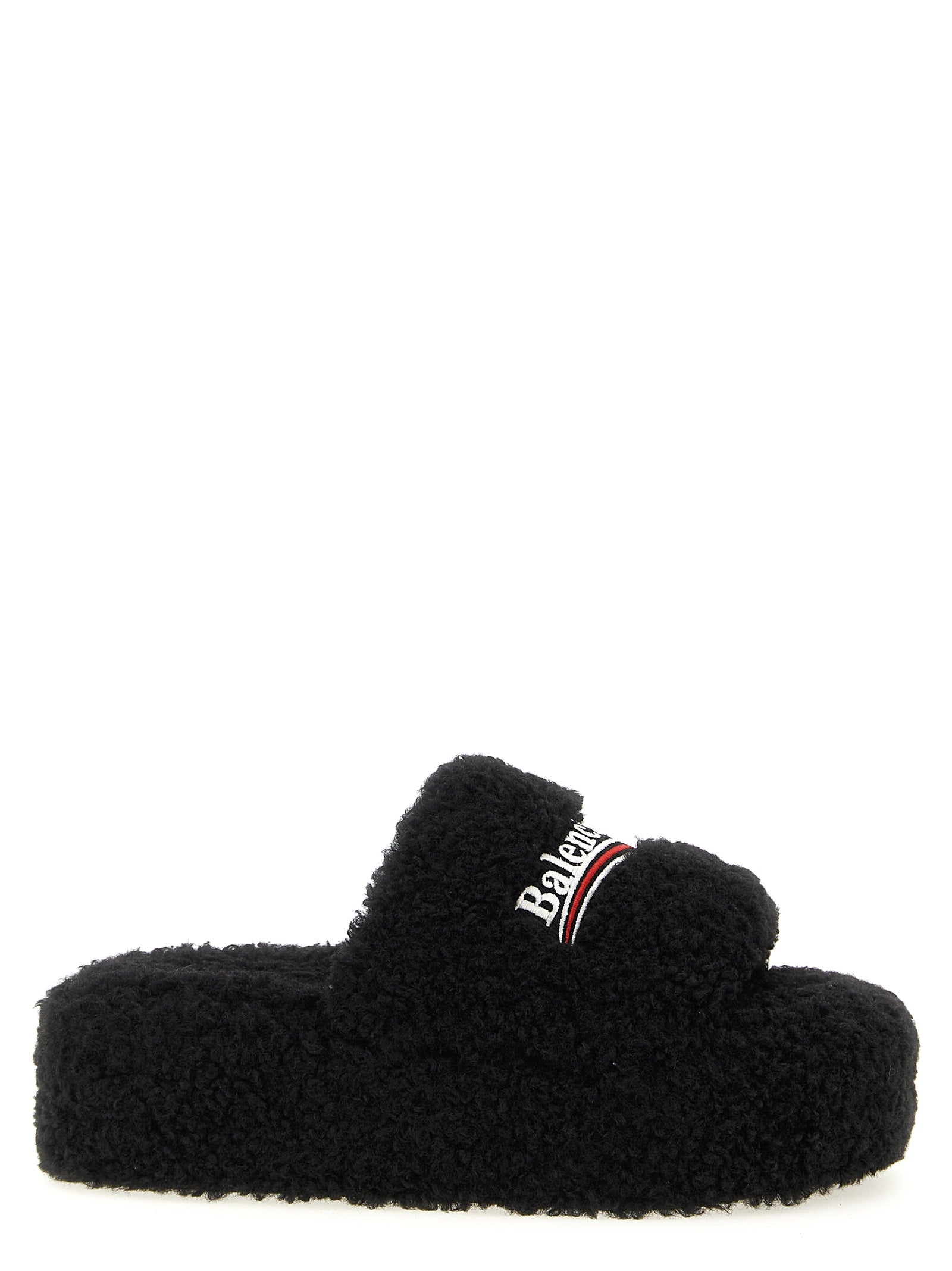 Balenciaga Black Polyester Slides