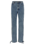 ROTATE BIRGER CHRISTENSEN Blue Cotton Straight-Leg Jeans ROTATE BIRGER CHRISTENSEN