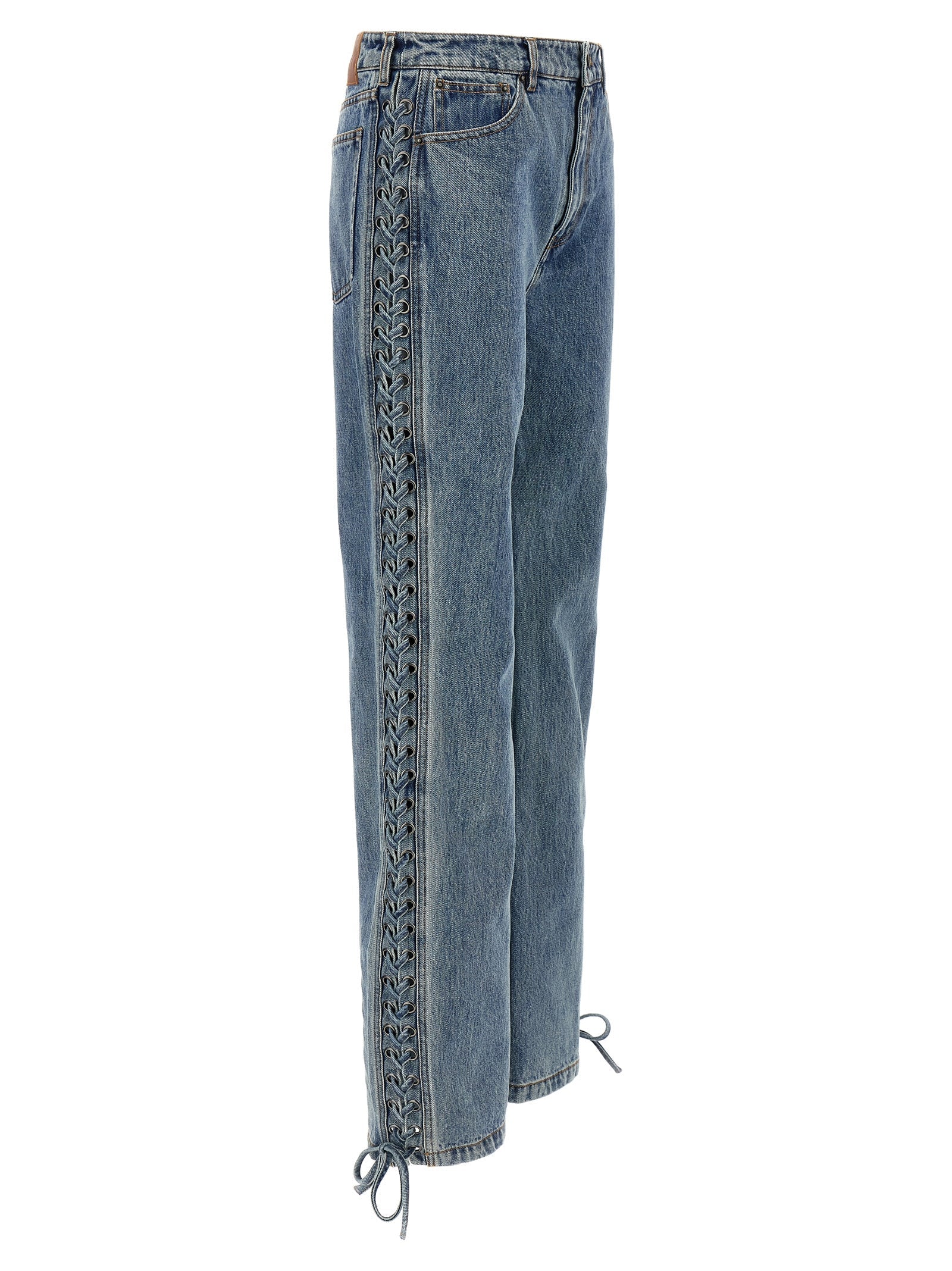 ROTATE BIRGER CHRISTENSEN Blue Cotton Straight-Leg Jeans ROTATE BIRGER CHRISTENSEN