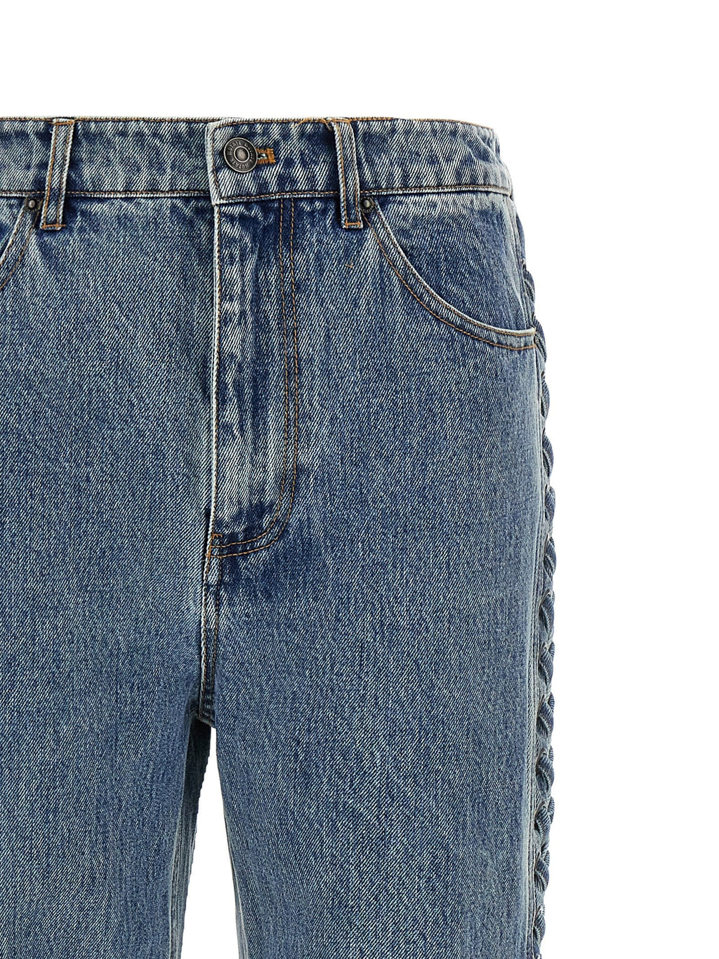 ROTATE BIRGER CHRISTENSEN Blue Cotton Straight-Leg Jeans ROTATE BIRGER CHRISTENSEN