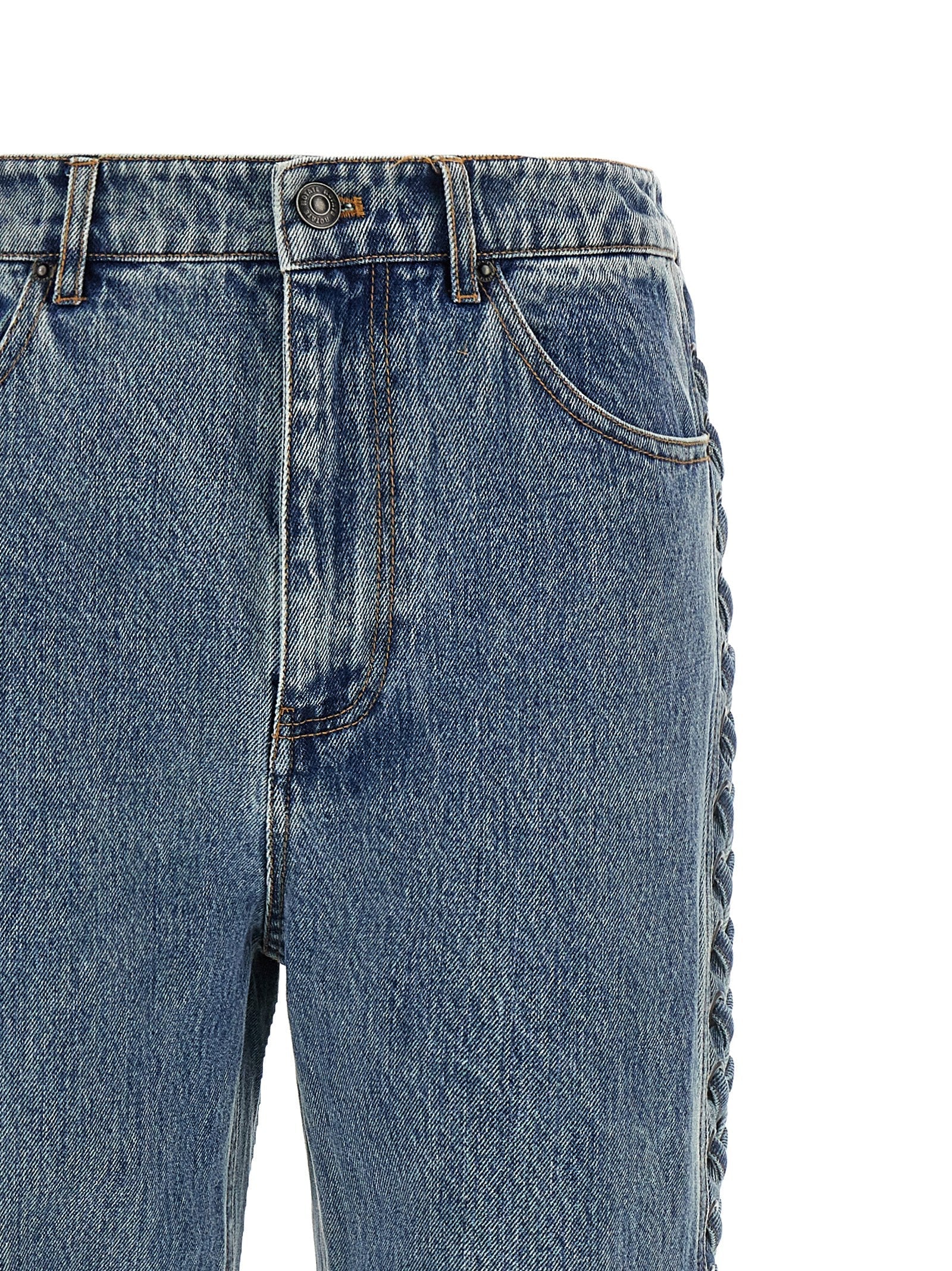 ROTATE BIRGER CHRISTENSEN Blue Cotton Straight-Leg Jeans ROTATE BIRGER CHRISTENSEN
