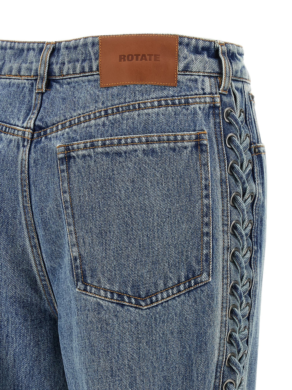 ROTATE BIRGER CHRISTENSEN Blue Cotton Straight-Leg Jeans ROTATE BIRGER CHRISTENSEN