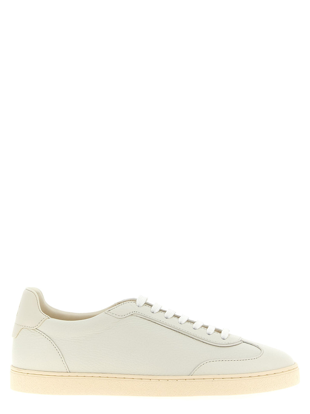 Brunello Cucinelli White Goatskin Low Top Sneakers Brunello Cucinelli