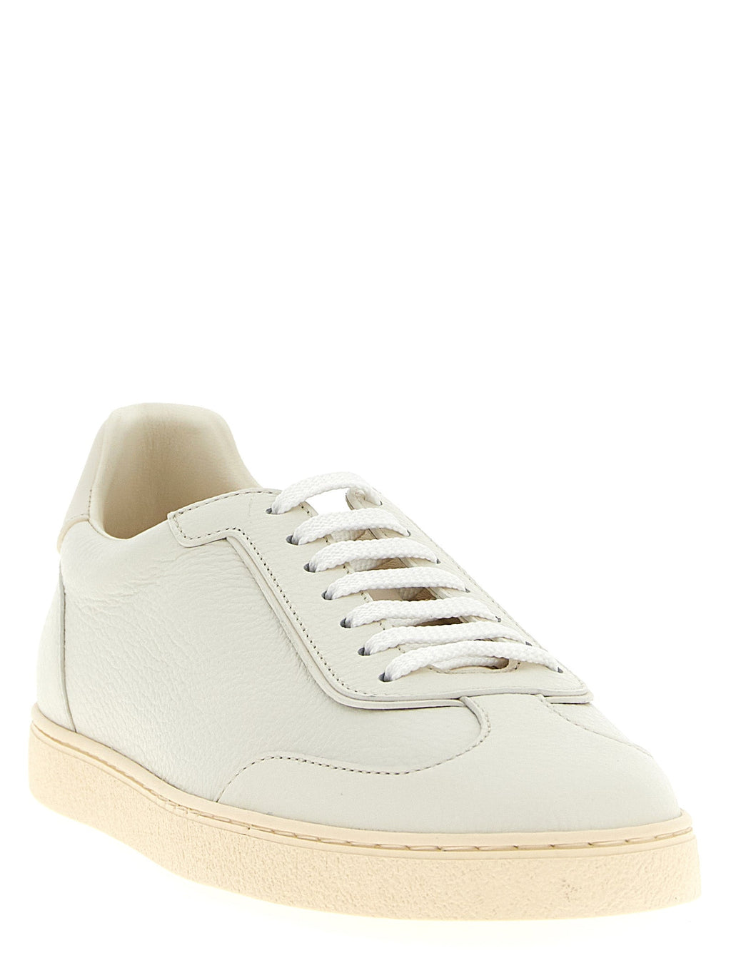 Brunello Cucinelli White Goatskin Low Top Sneakers Brunello Cucinelli
