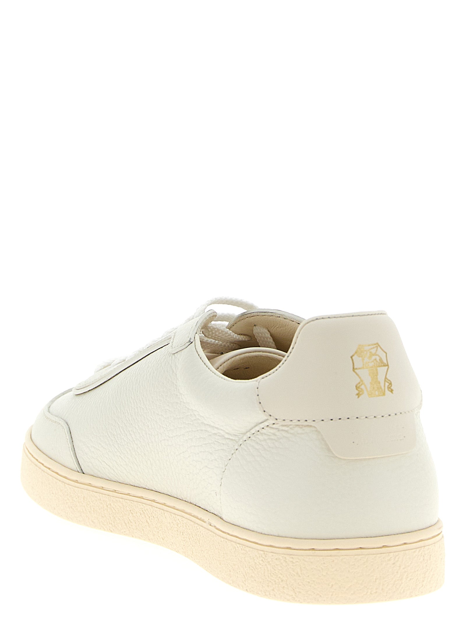 Brunello Cucinelli White Goatskin Low Top Sneakers Brunello Cucinelli