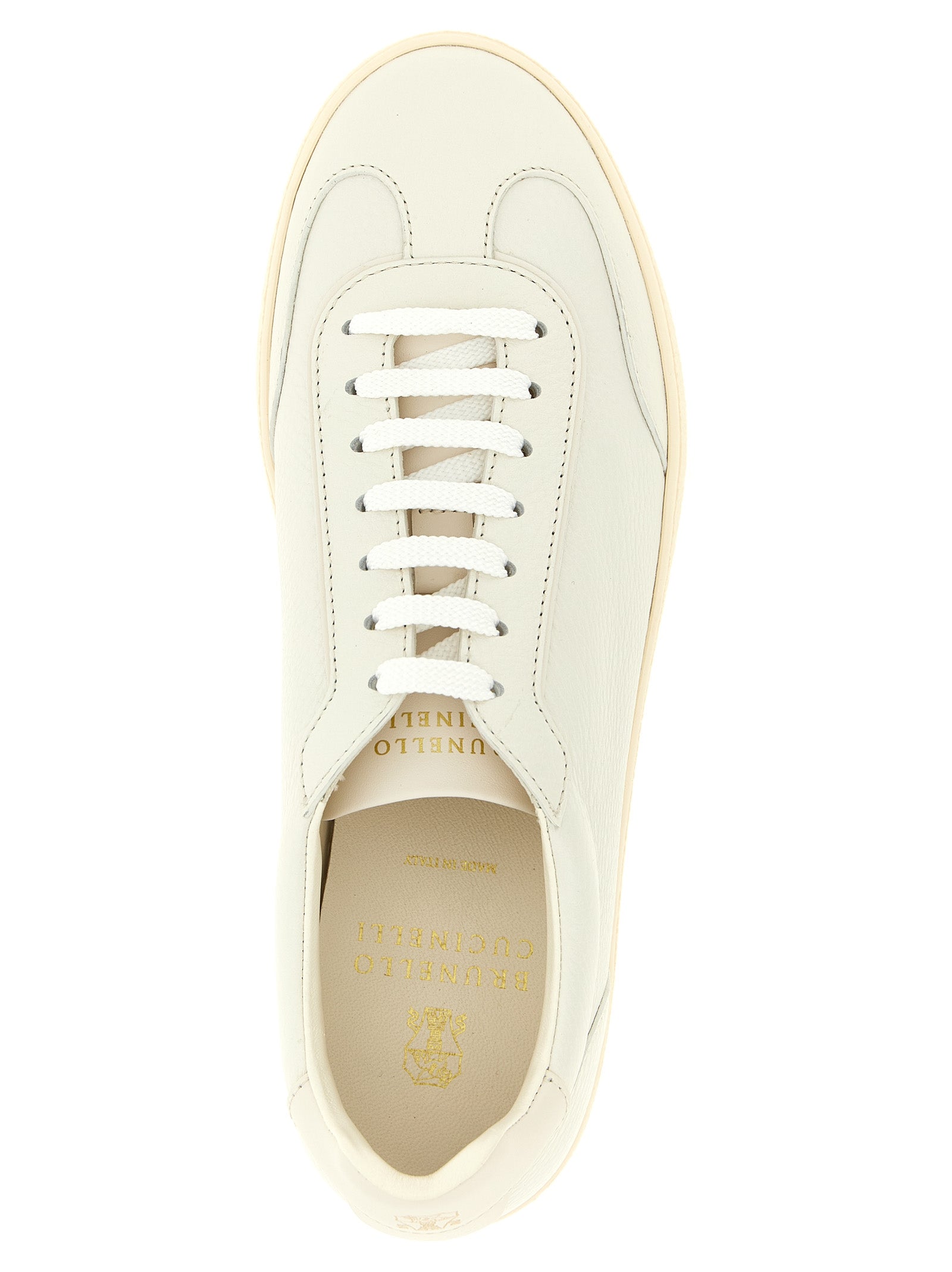 Brunello Cucinelli White Goatskin Low Top Sneakers Brunello Cucinelli
