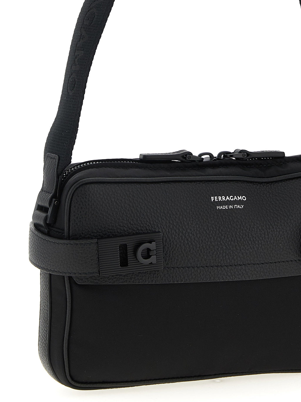 Ferragamo Black Fabric Crossbody Bag