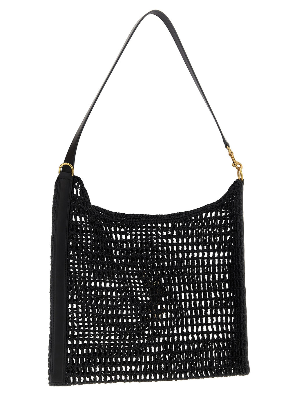 Saint Laurent Black Raffia Shoulder Bag