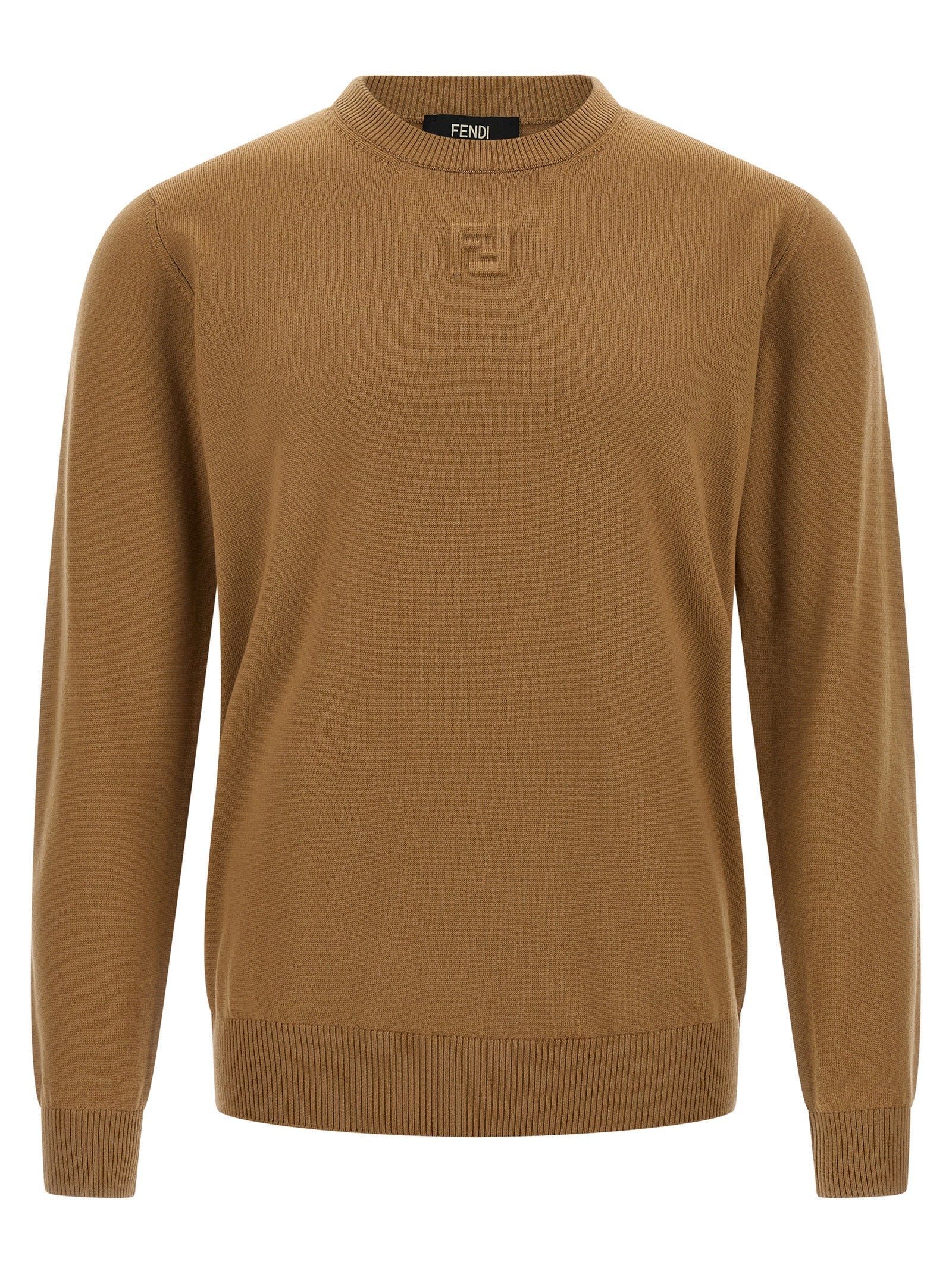 Fendi Beige Virgin Wool Cardigan