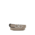 Ferragamo Gray Calf Leather Bos Taurus Regular Belt