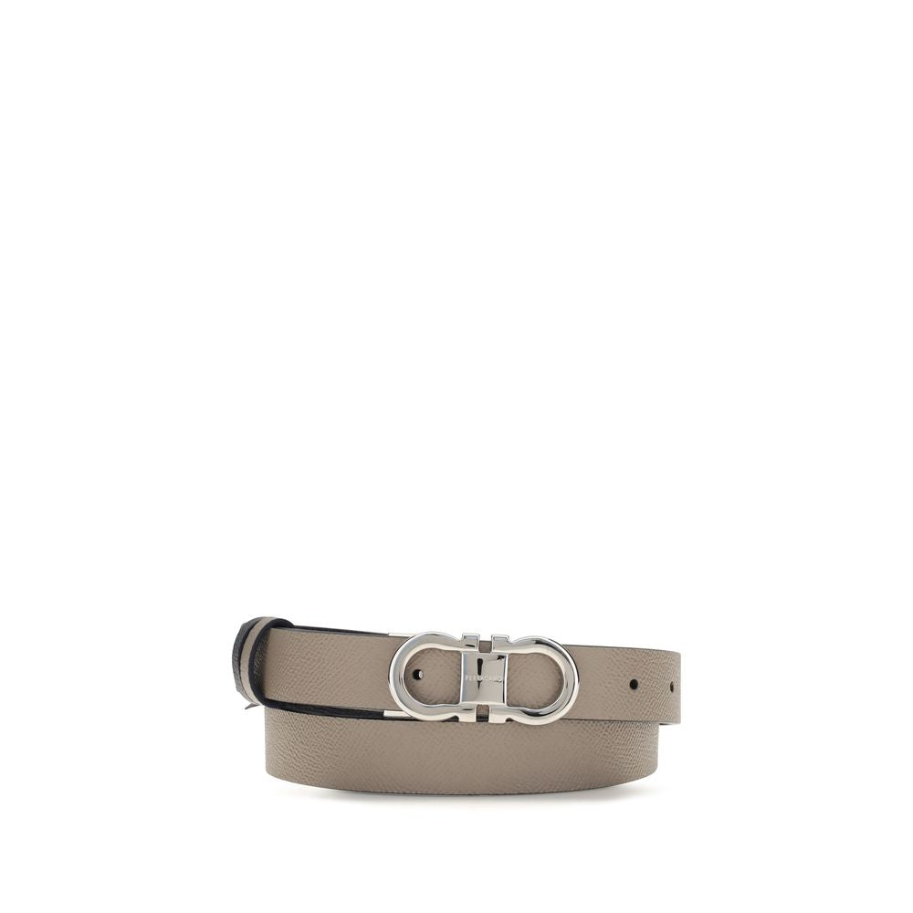 Ferragamo Gray Calf Leather Bos Taurus Regular Belt