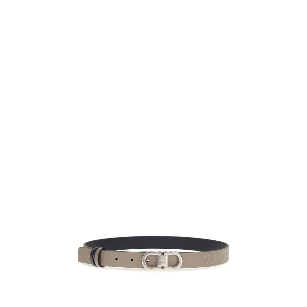 Ferragamo Gray Calf Leather Bos Taurus Regular Belt