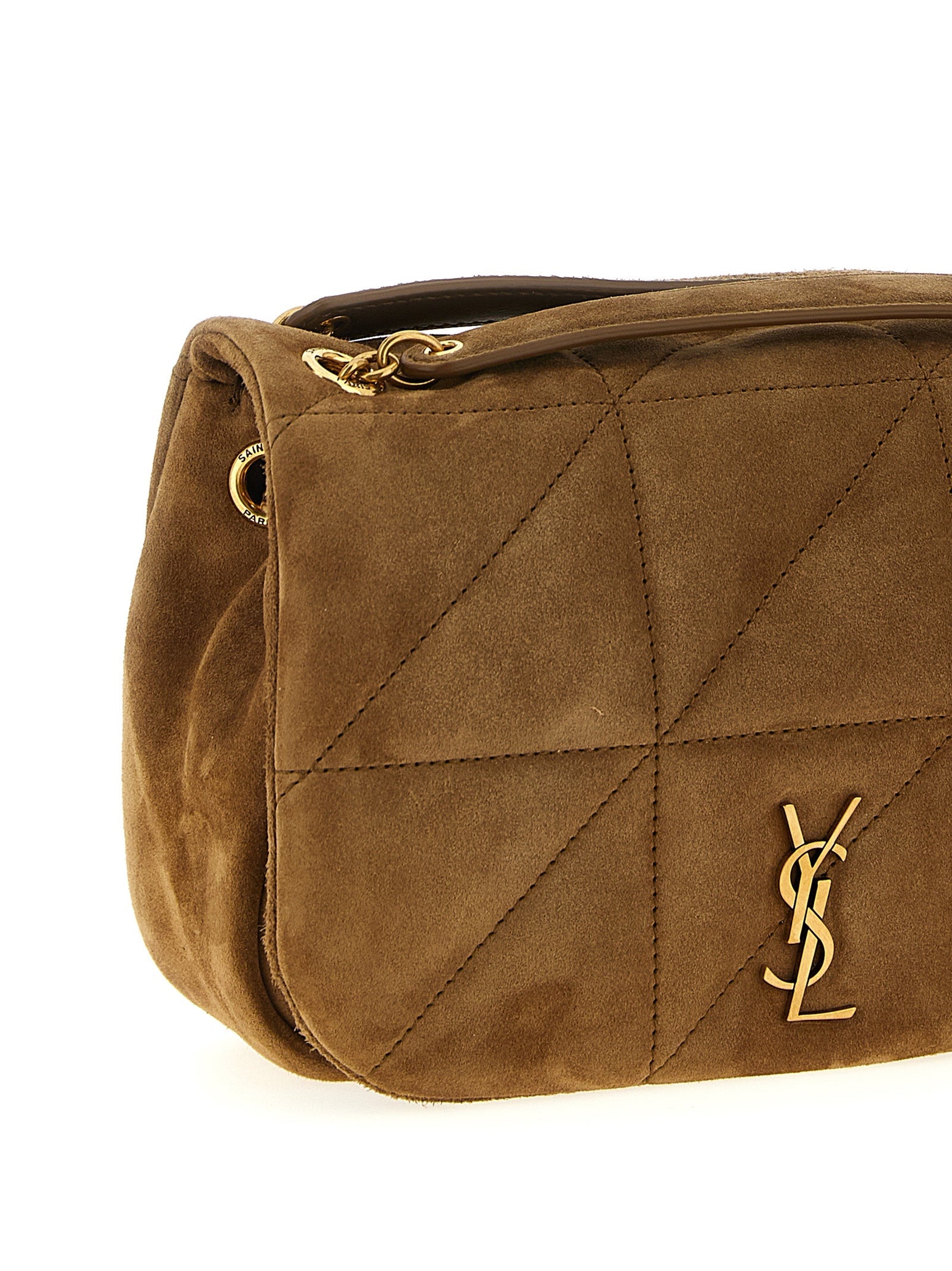 Saint Laurent Beige Calfskin Shoulder Bag