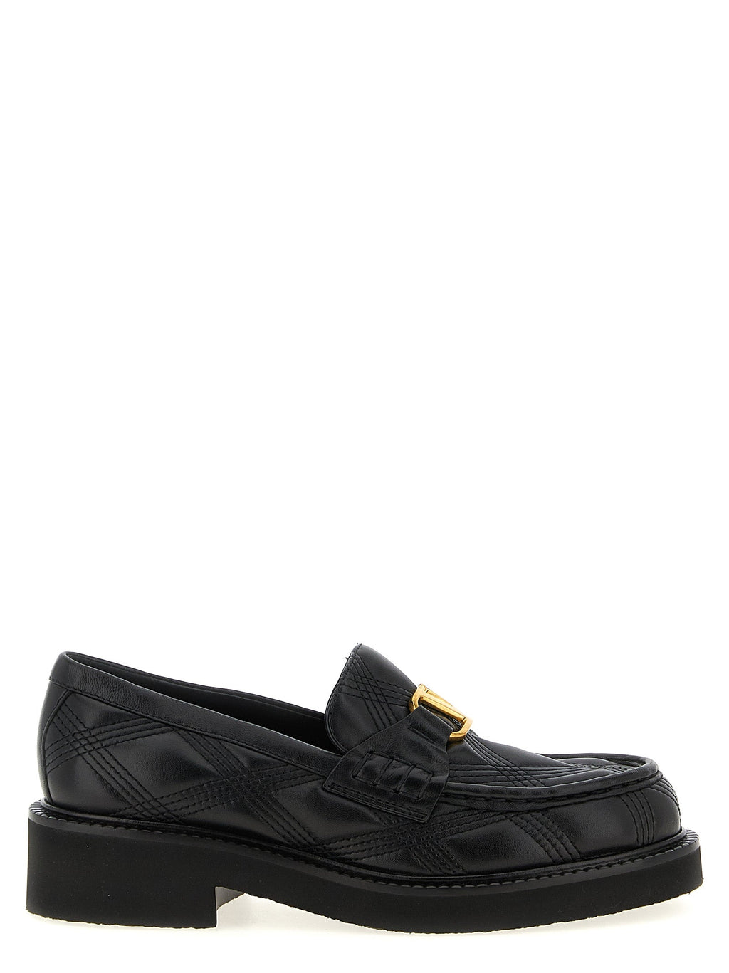 Valentino Garavani Black Lamb Leather Slip-On Loafers