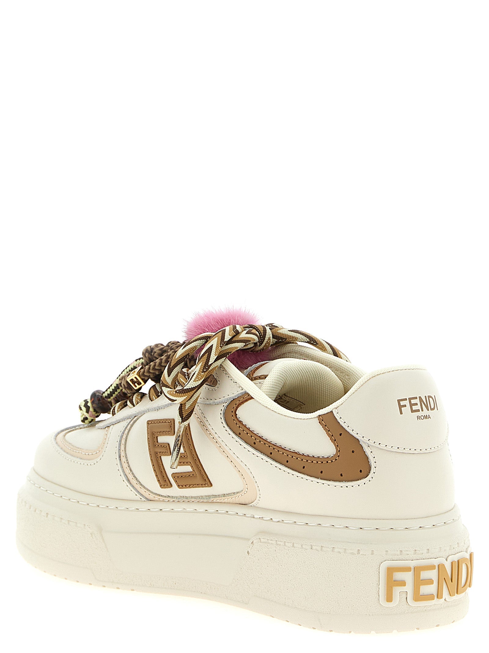 Fendi Multicolor Calfskin Platform Sneakers
