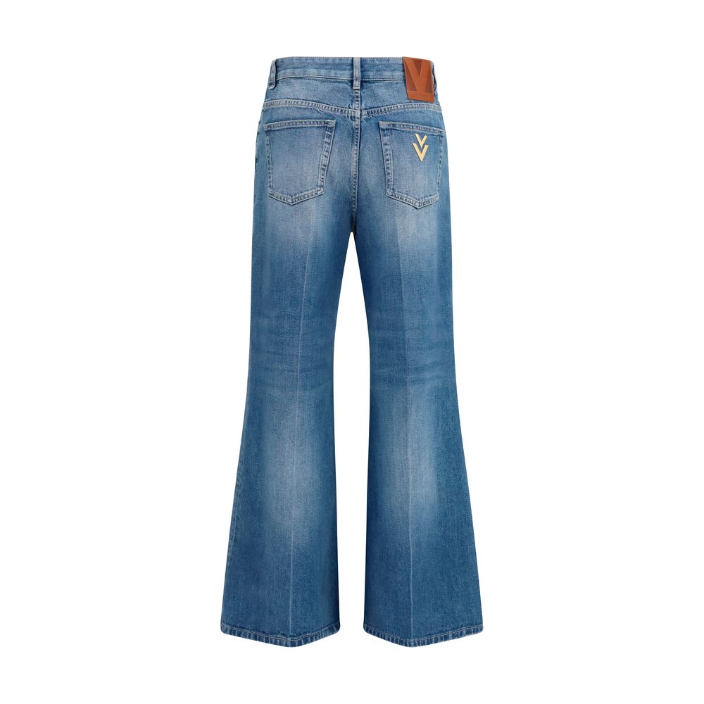 Valentino Garavani Blue Cotton Straight-Leg Jeans