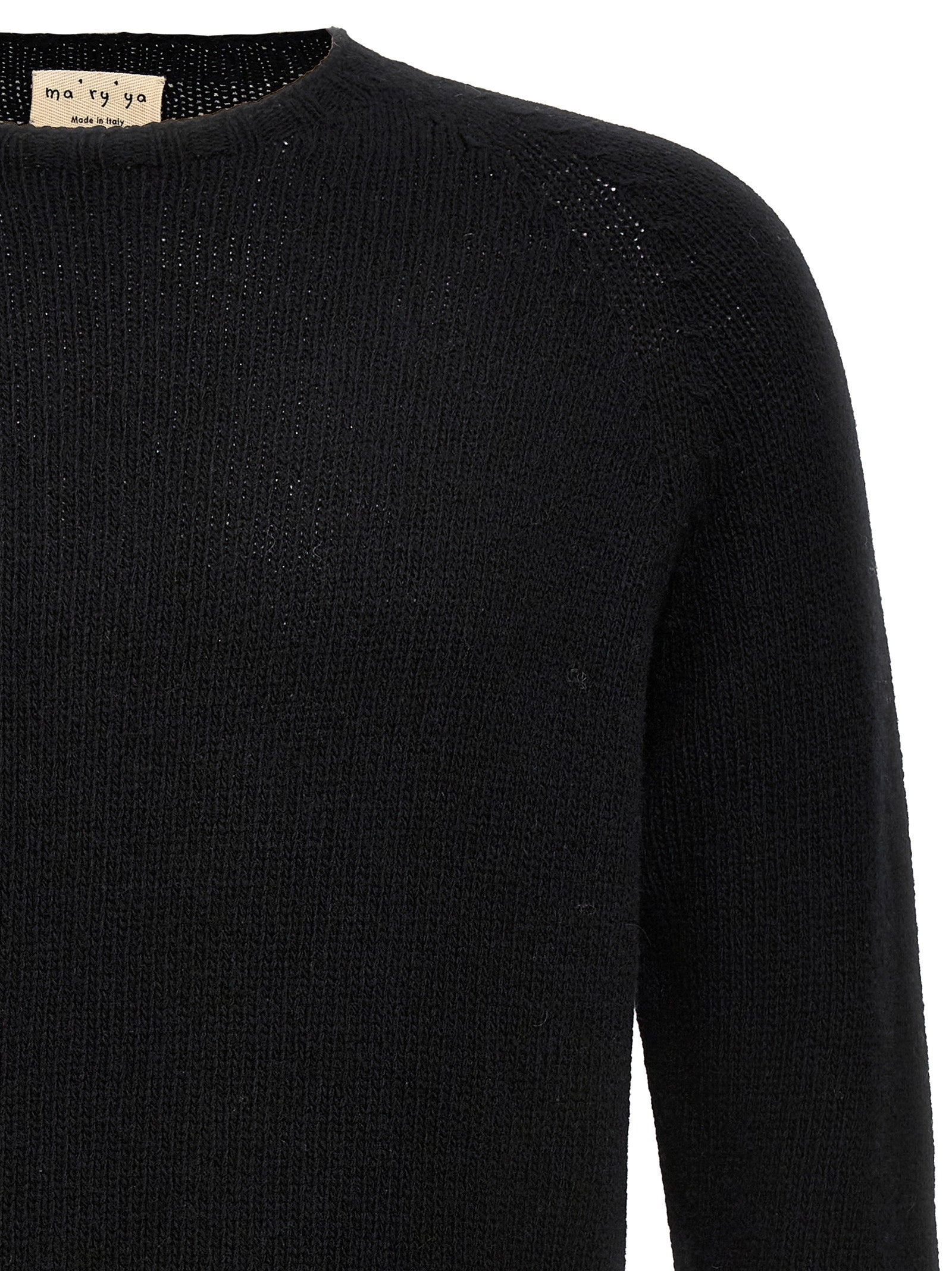 MA'RY'YA Black Virgin Wool Cardigan