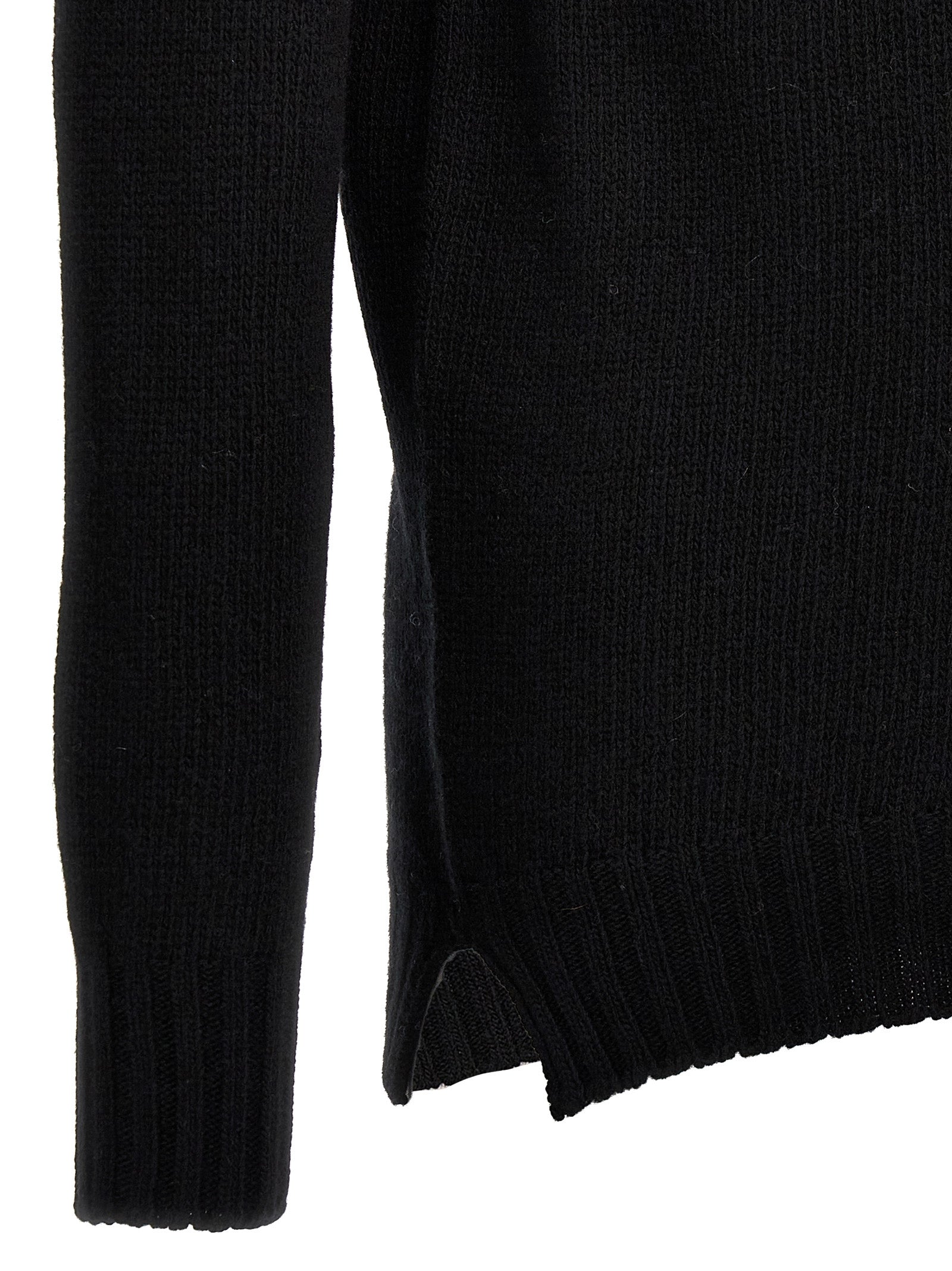 MA'RY'YA Black Virgin Wool Cardigan