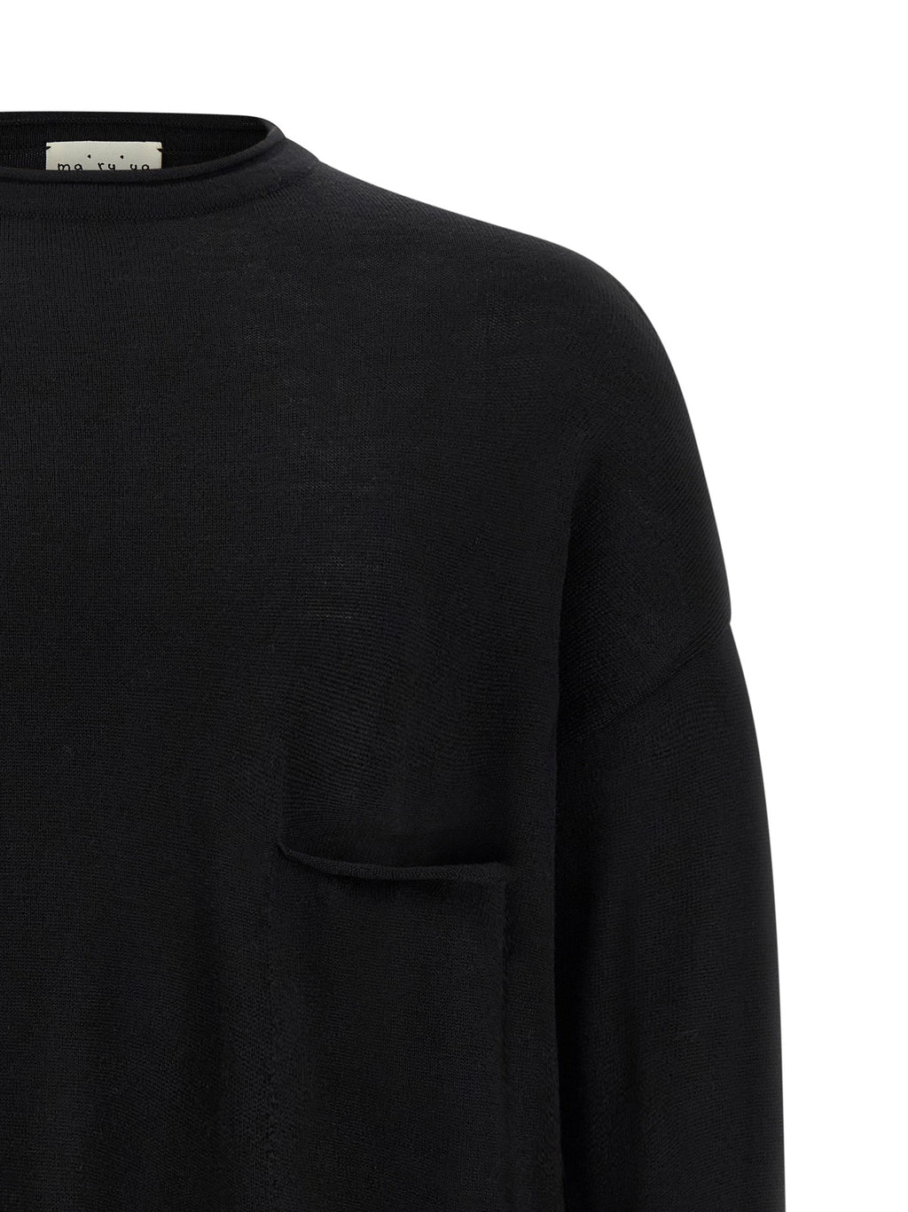 MA'RY'YA Black Virgin Wool Cardigan