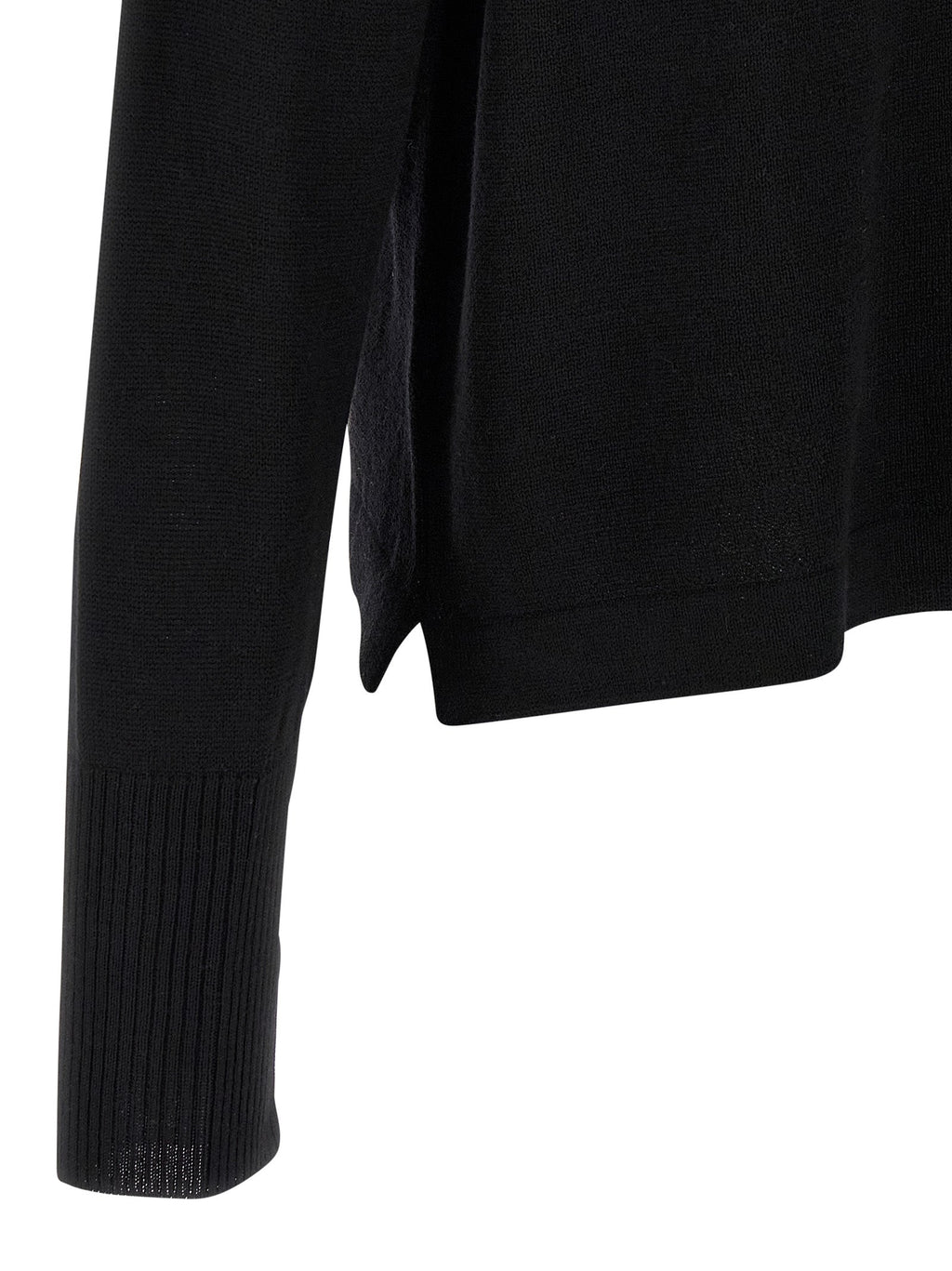 MA'RY'YA Black Virgin Wool Cardigan