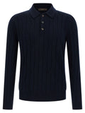ZANONE Blue Virgin Wool Polo Shirt