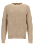 MA'RY'YA Beige Virgin Wool Cardigan