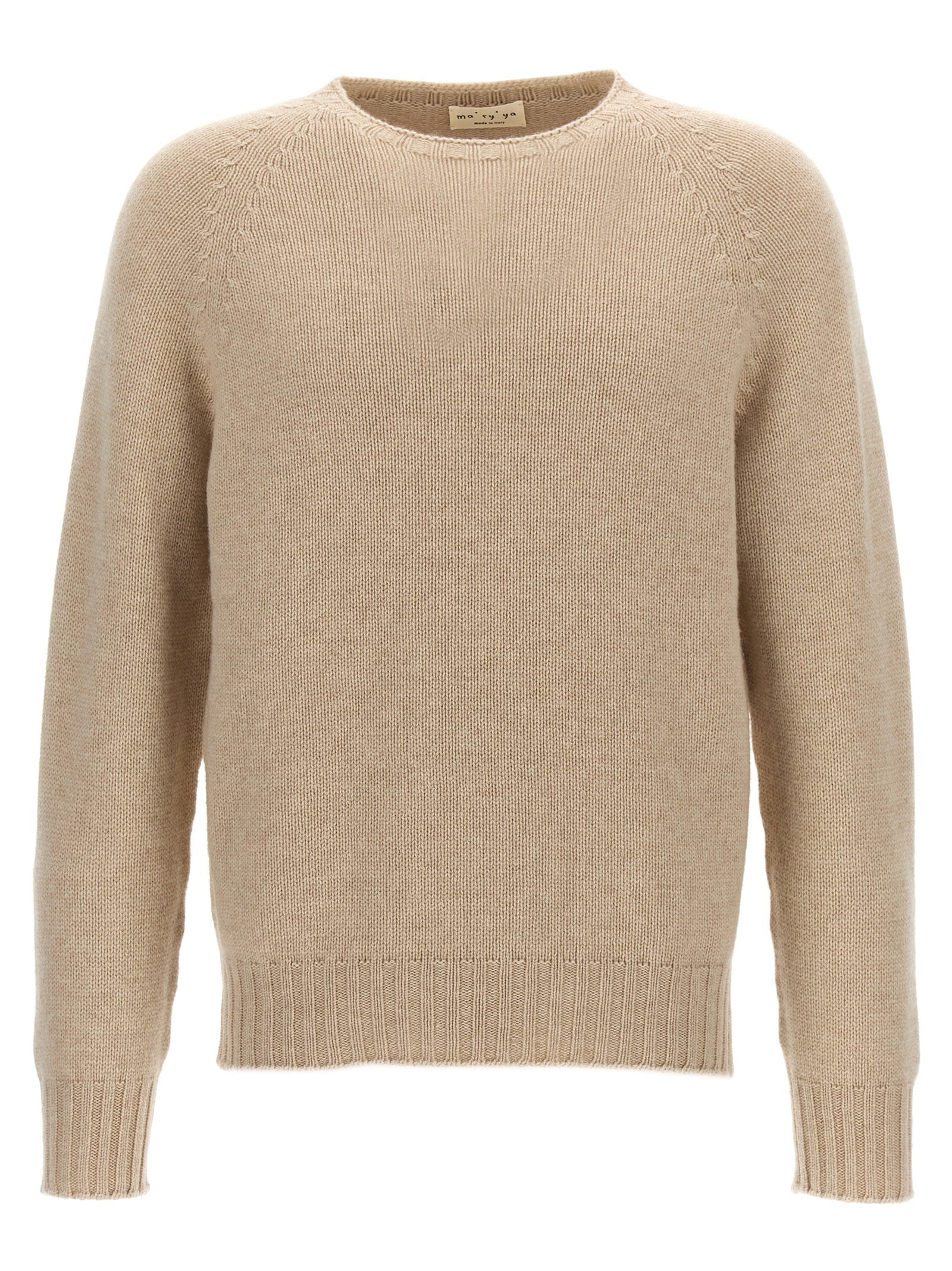 MA'RY'YA Beige Virgin Wool Cardigan