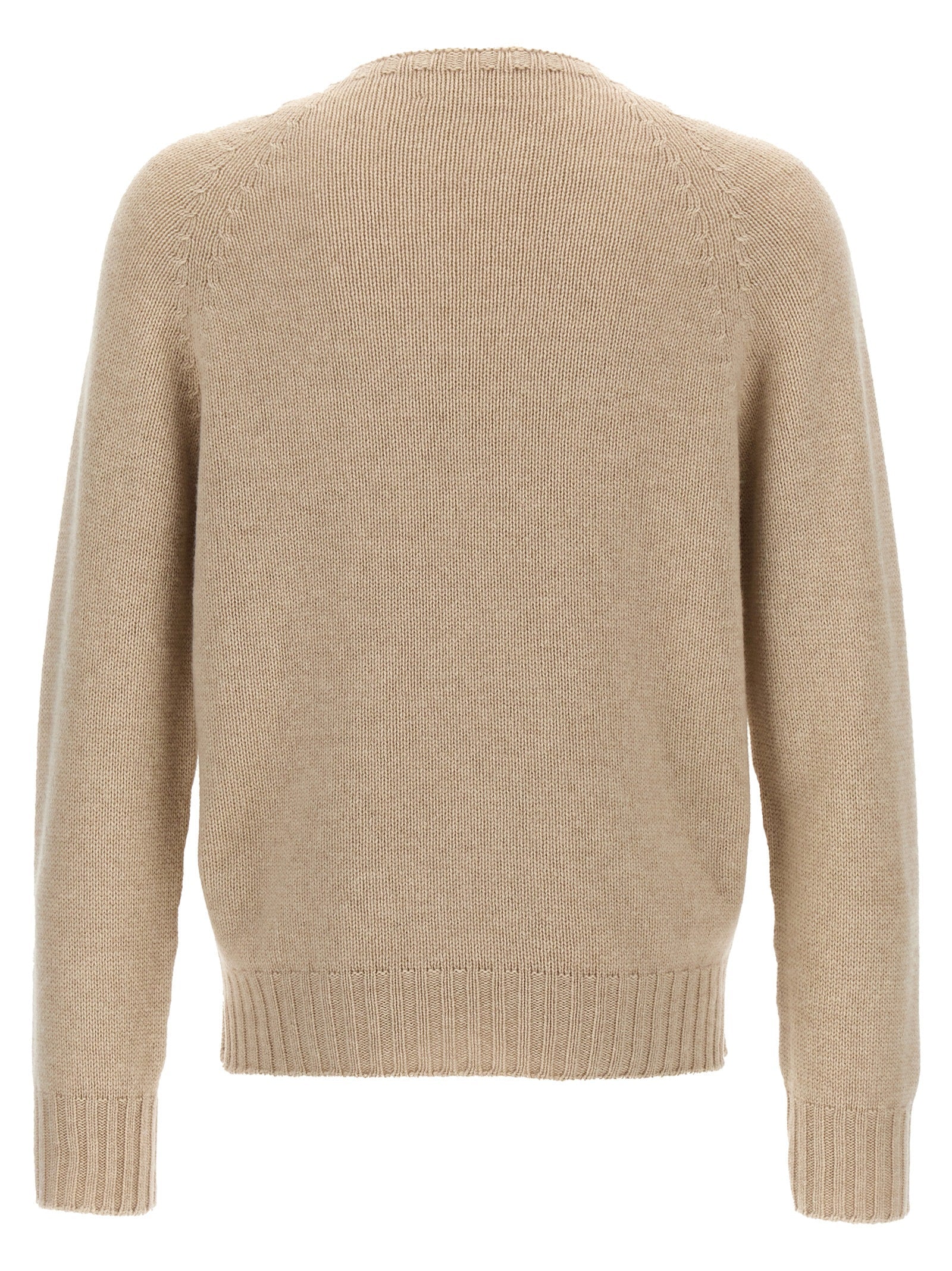 MA'RY'YA Beige Virgin Wool Cardigan