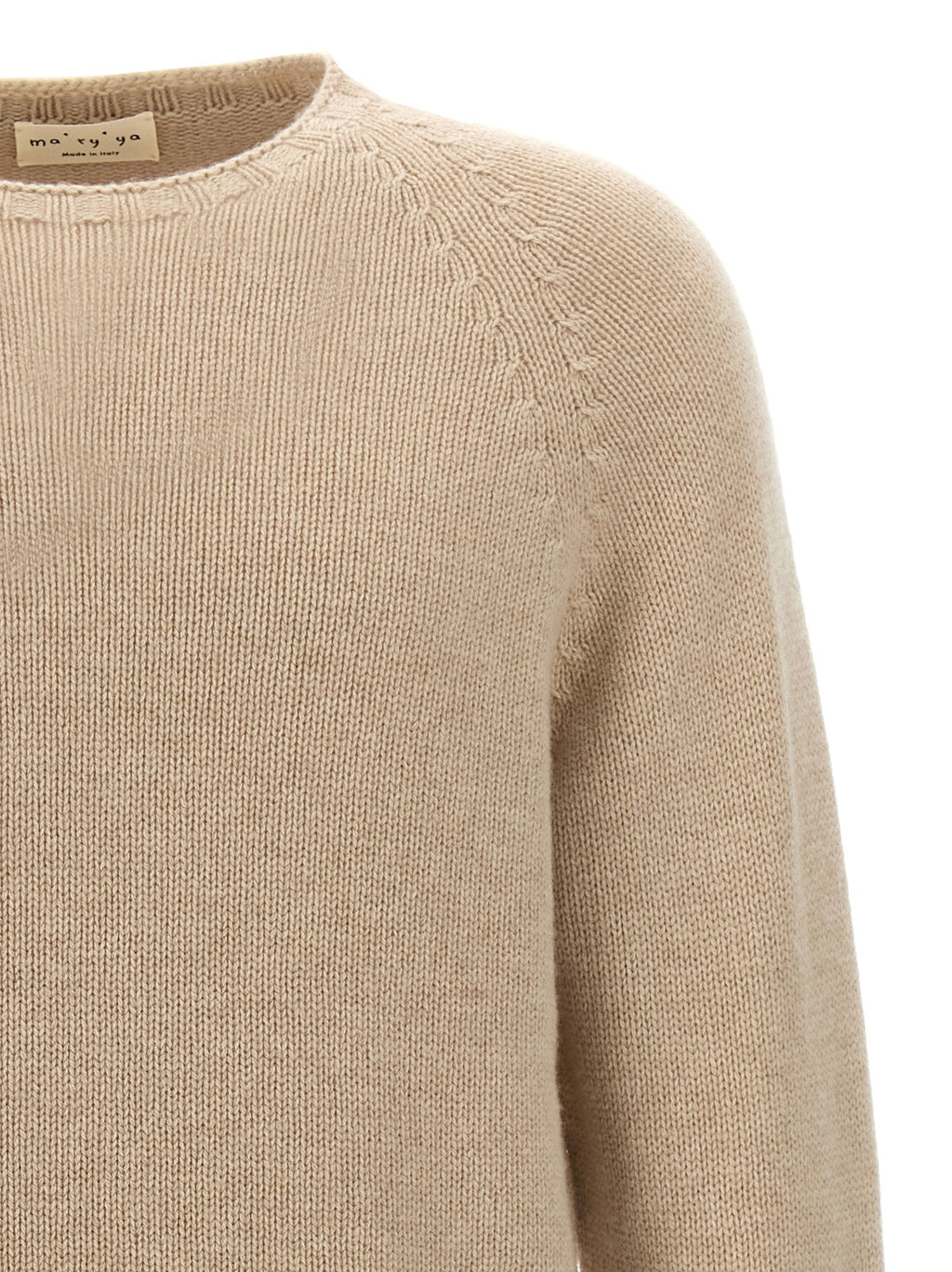 MA'RY'YA Beige Virgin Wool Cardigan