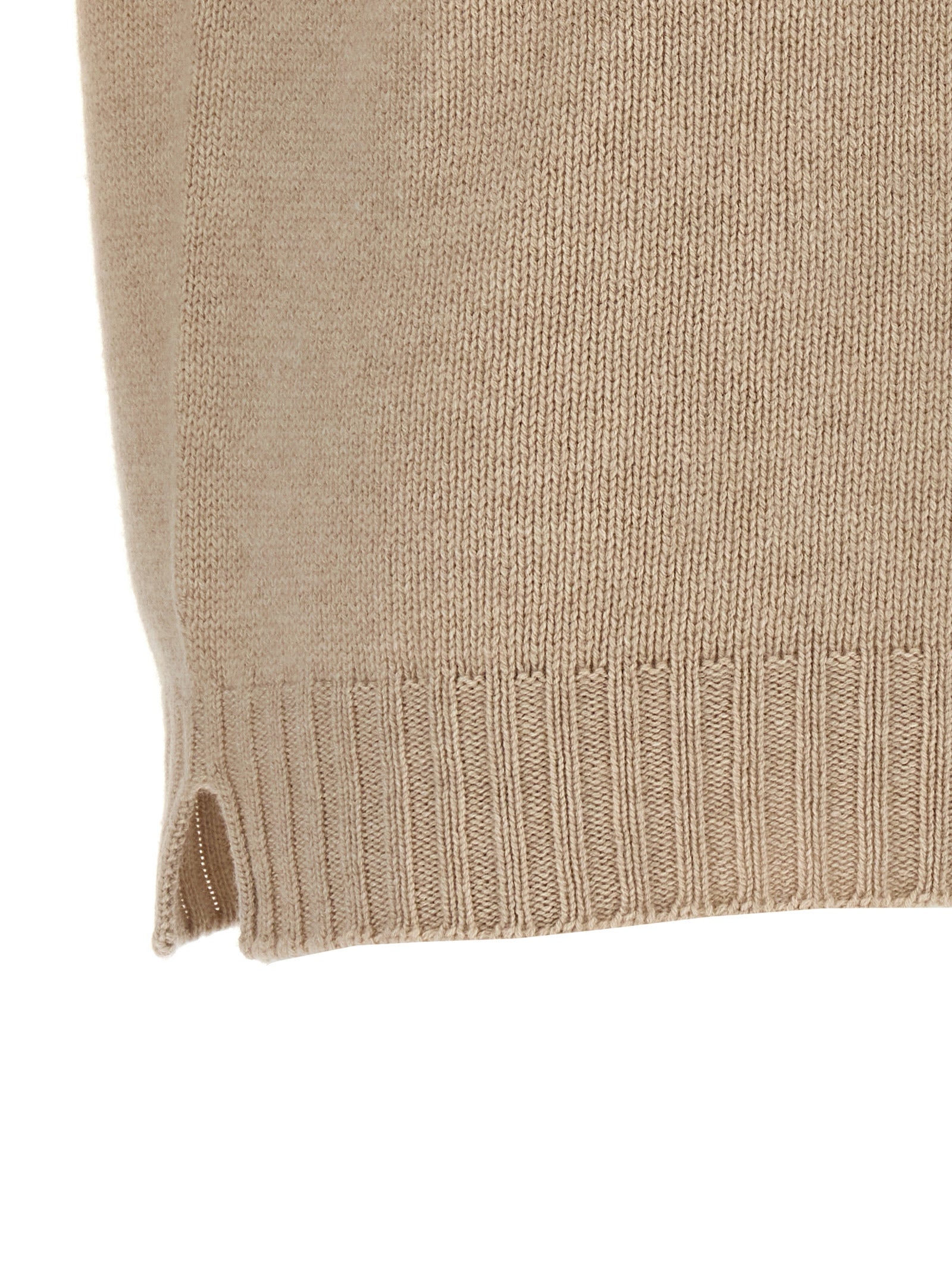 MA'RY'YA Beige Virgin Wool Cardigan