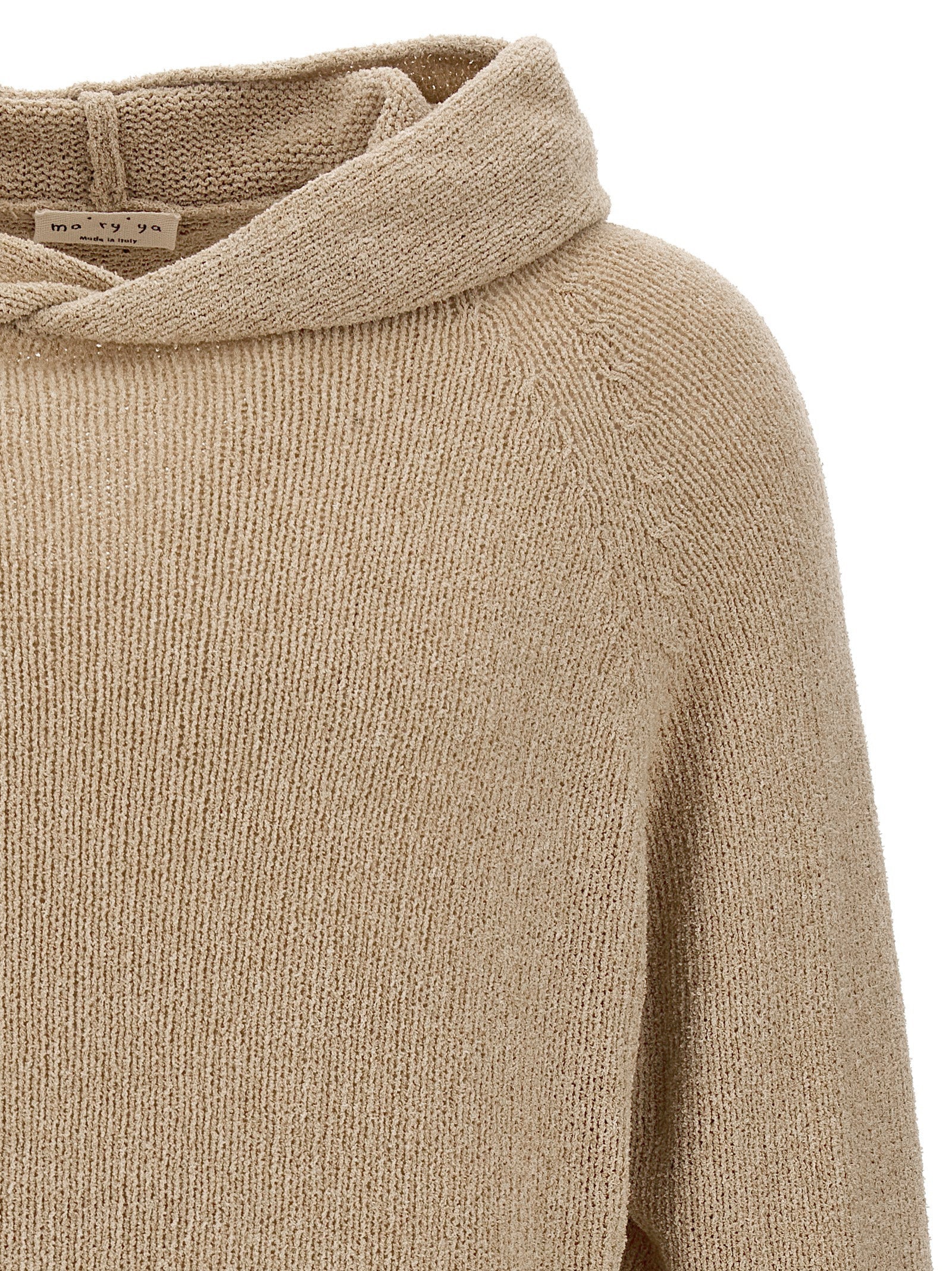 MA'RY'YA Beige Virgin Wool Cardigan