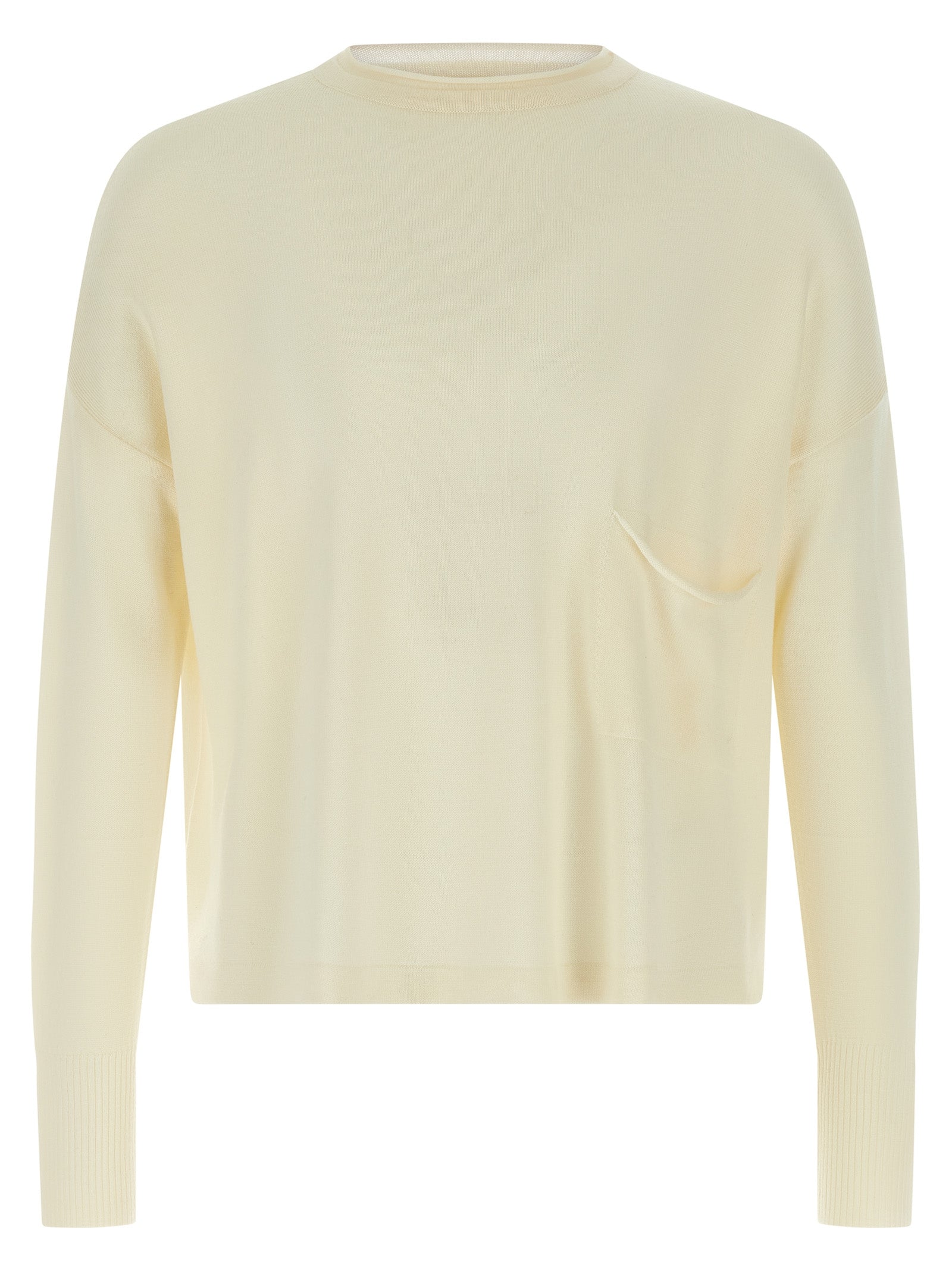 MA'RY'YA White Virgin Wool Cardigan