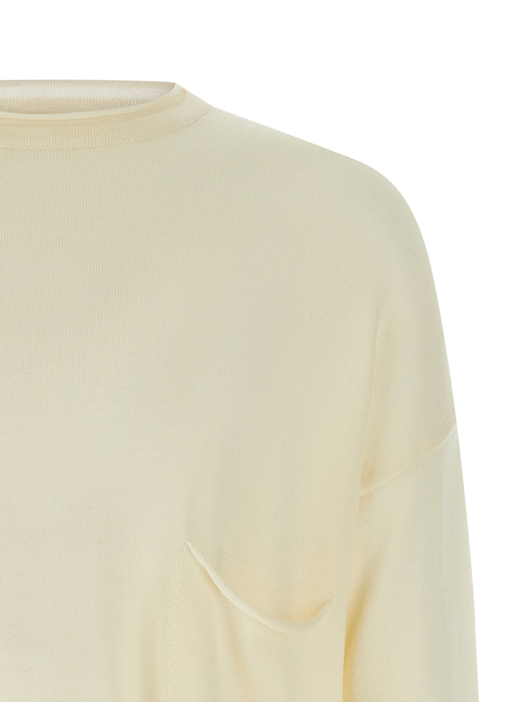 MA'RY'YA White Virgin Wool Cardigan