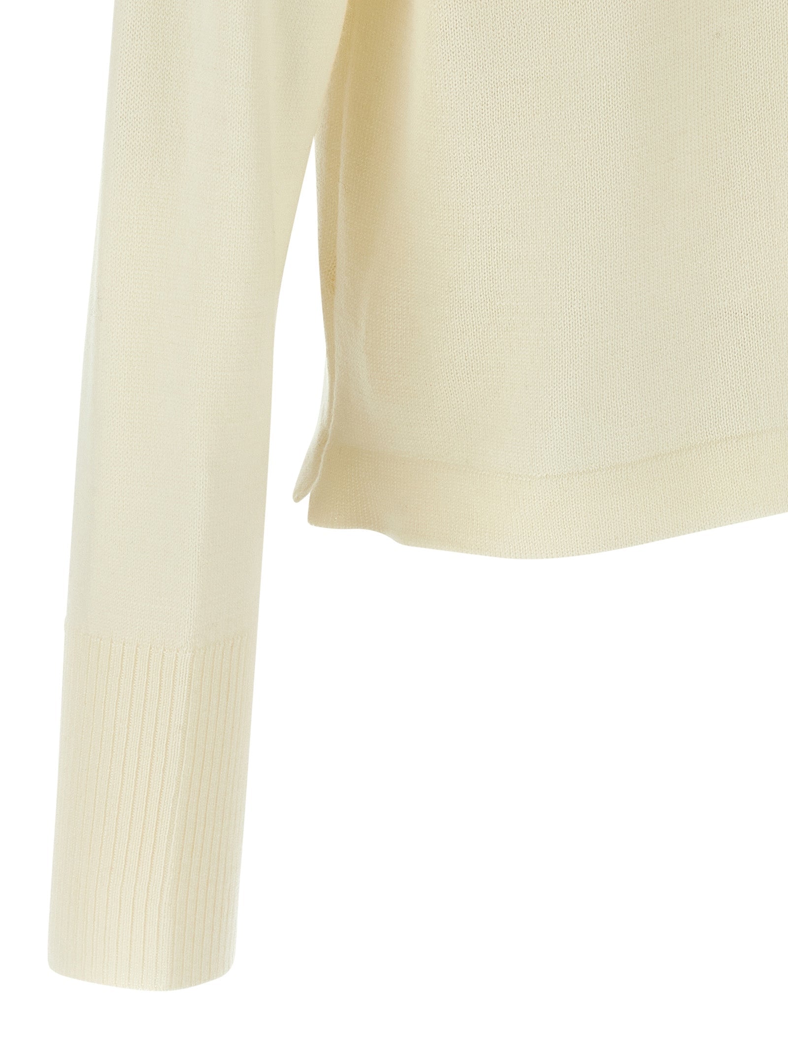 MA'RY'YA White Virgin Wool Cardigan