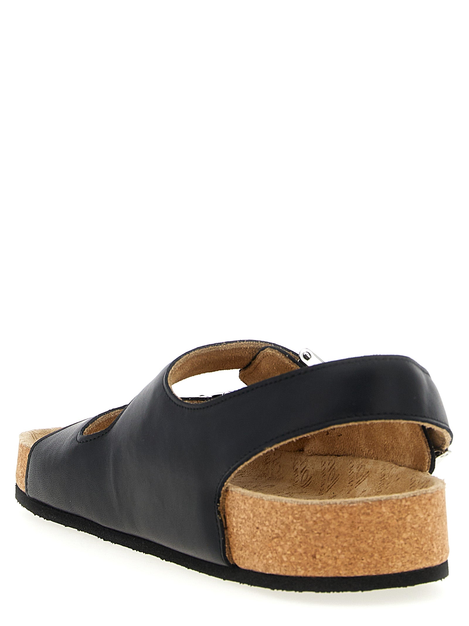 Balenciaga Black Calfskin Flat Sandals