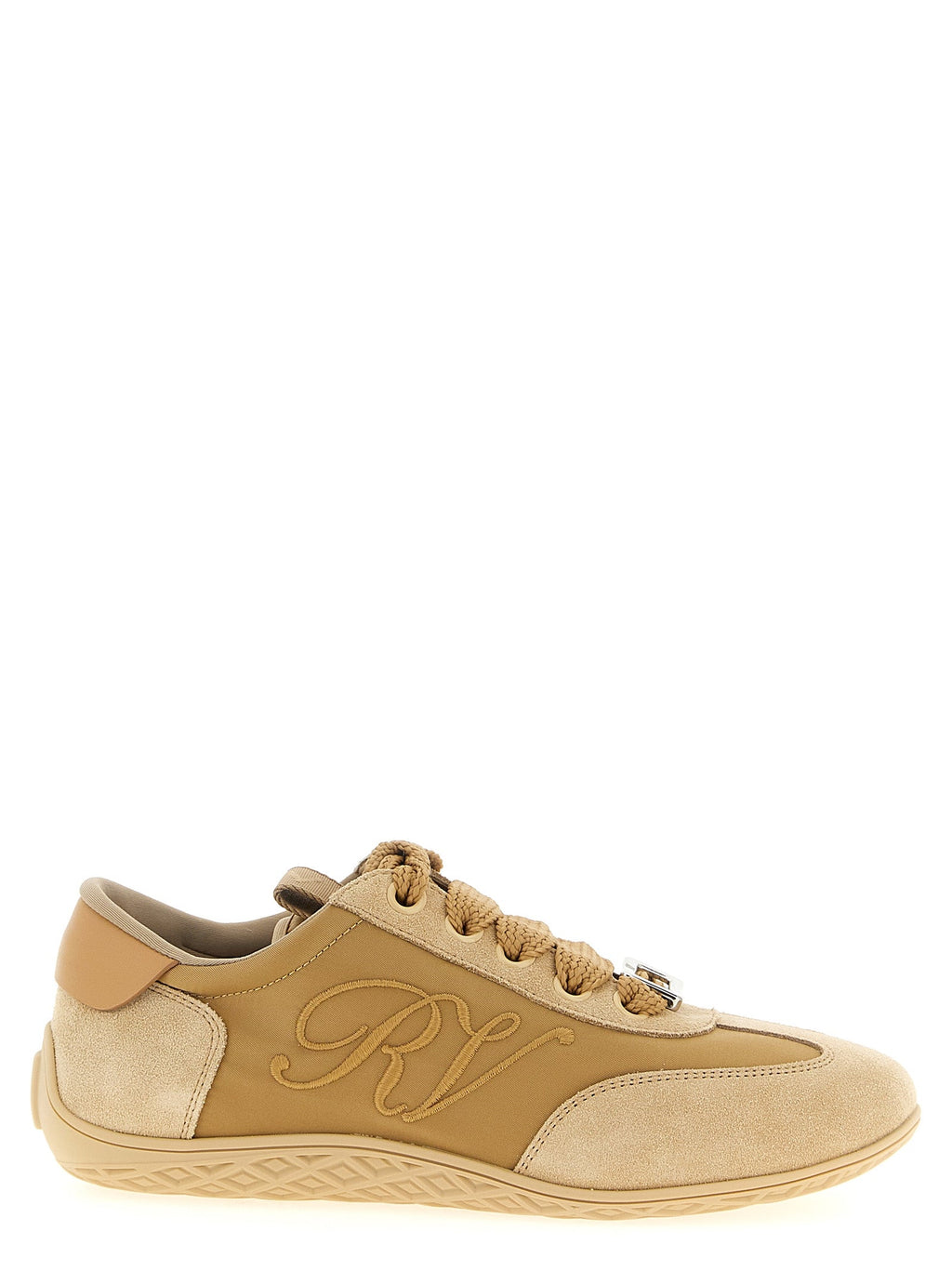 Roger Vivier Beige Calfskin High Top Sneakers