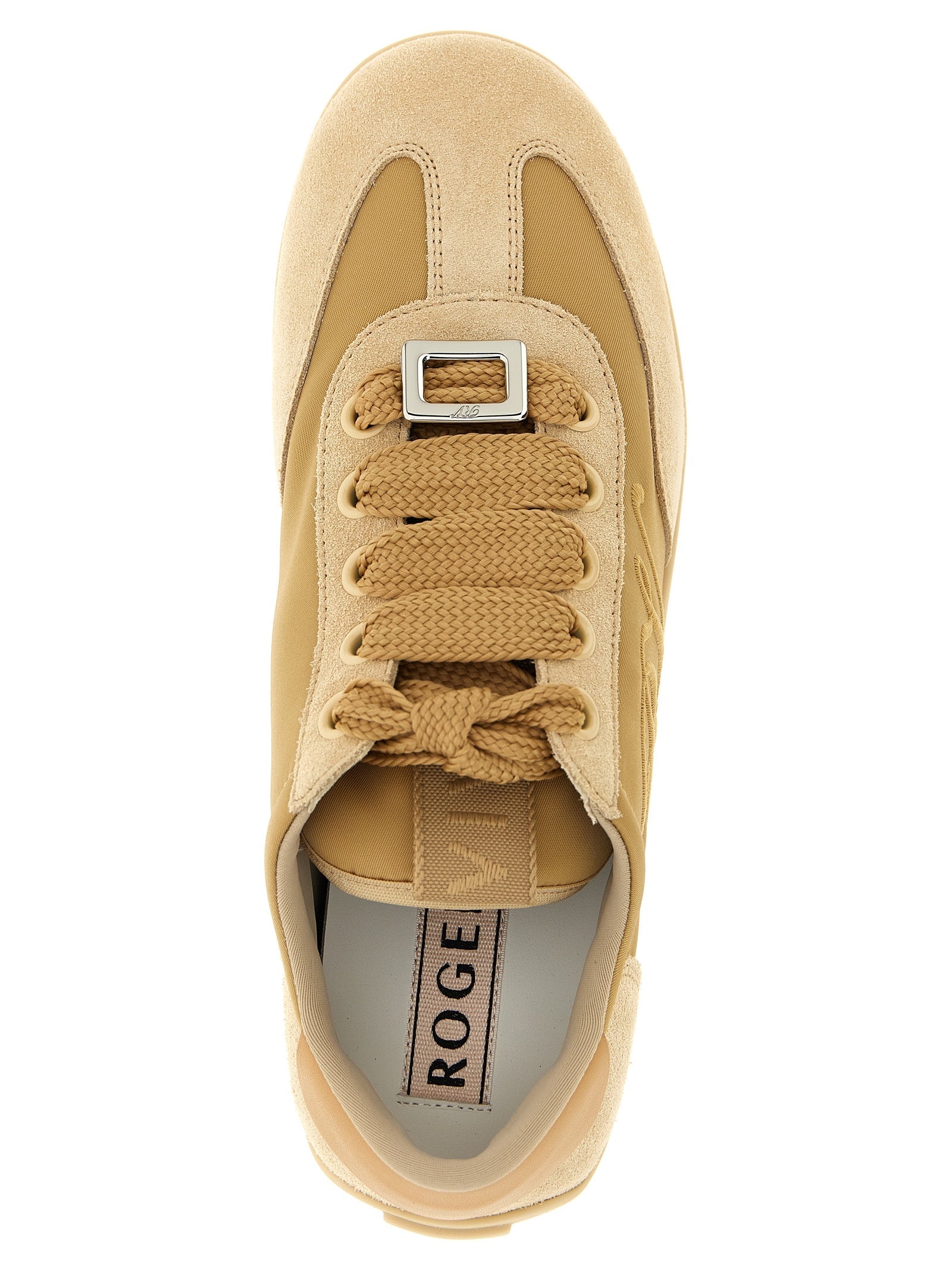Roger Vivier Beige Calfskin High Top Sneakers