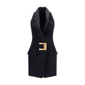 Balmain Black Wool Oves Aries Casual Dress