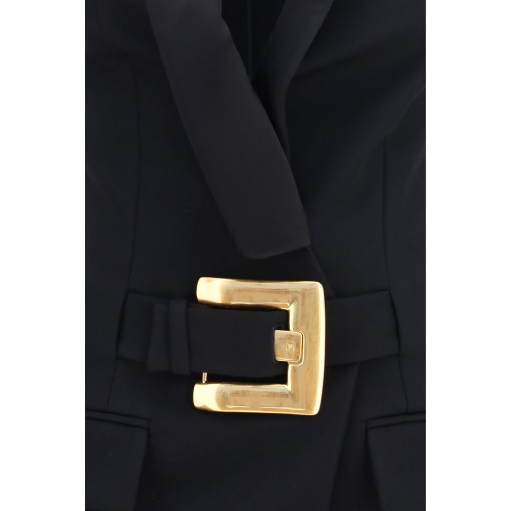 Balmain Black Wool Oves Aries Casual Dress