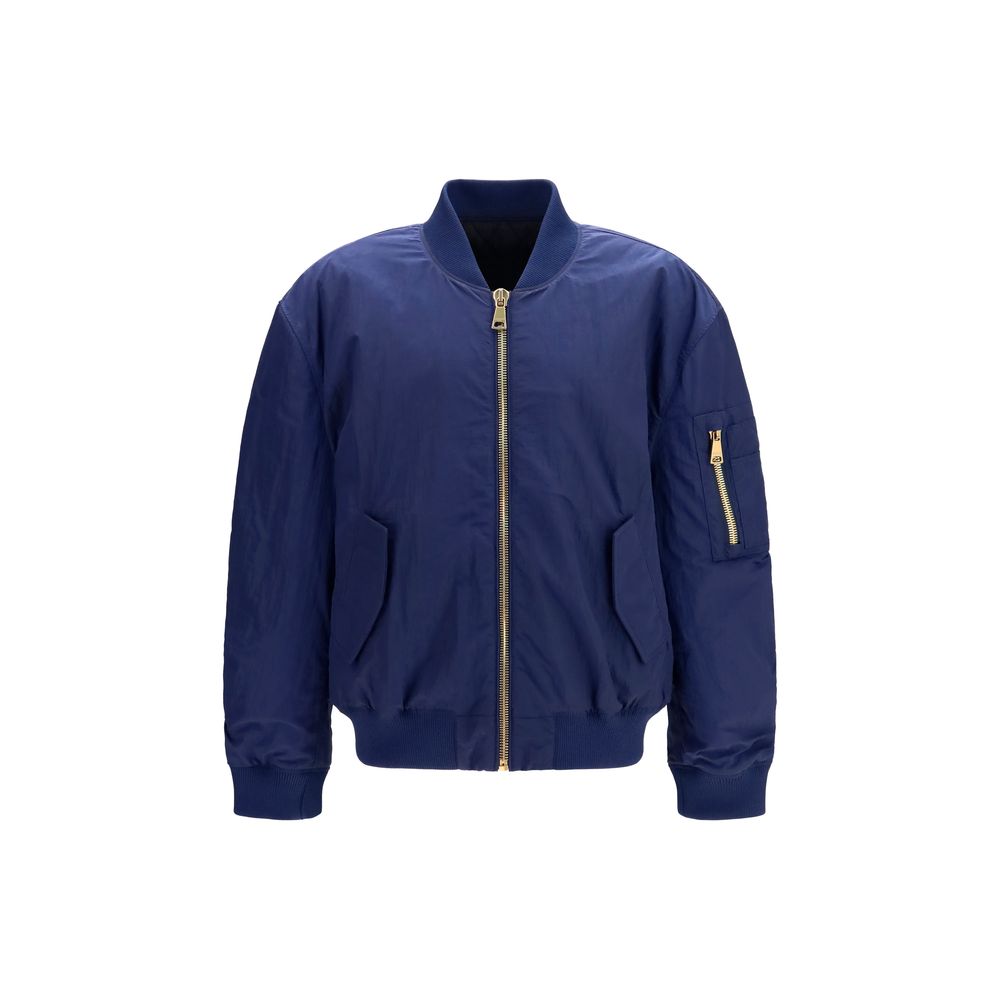 Balmain Blue Polyamide Bomber