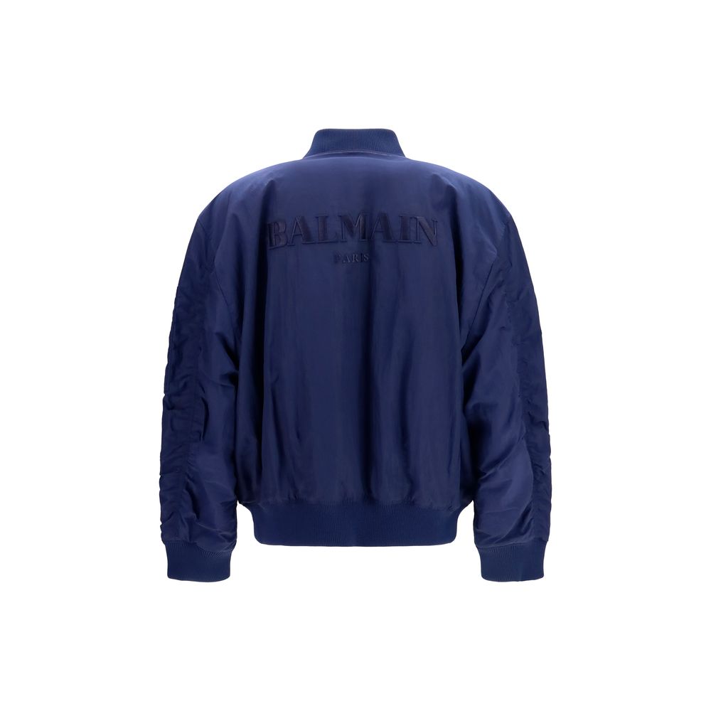 Balmain Blue Polyamide Bomber
