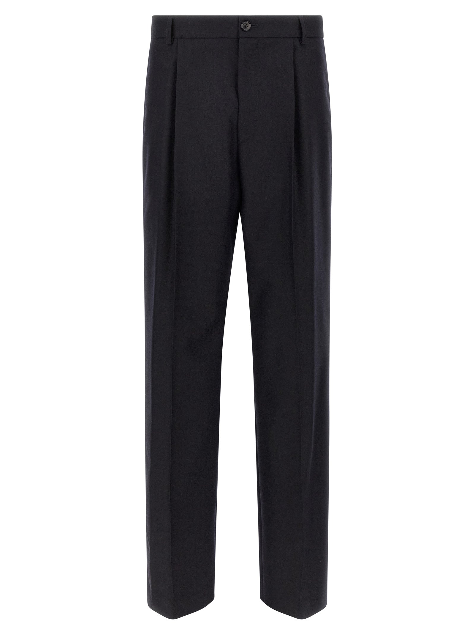 Dries Van Noten Blue Wool Dress Pants