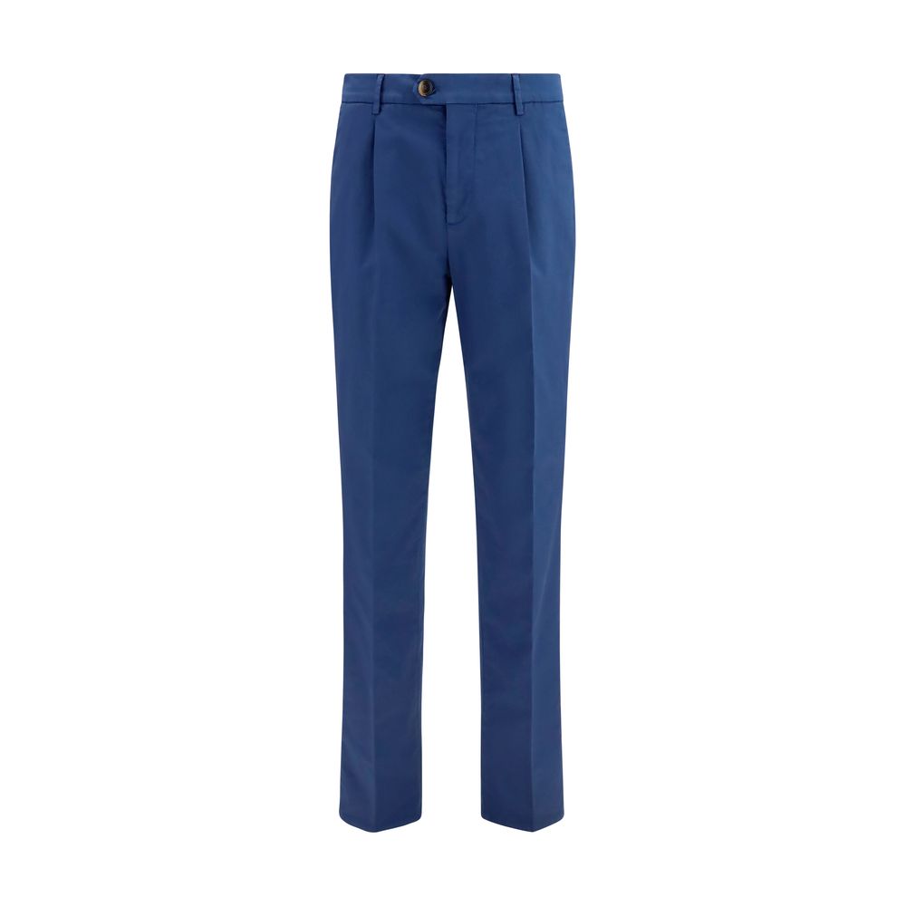 Brunello Cucinelli Blue Cotton Chino Pants
