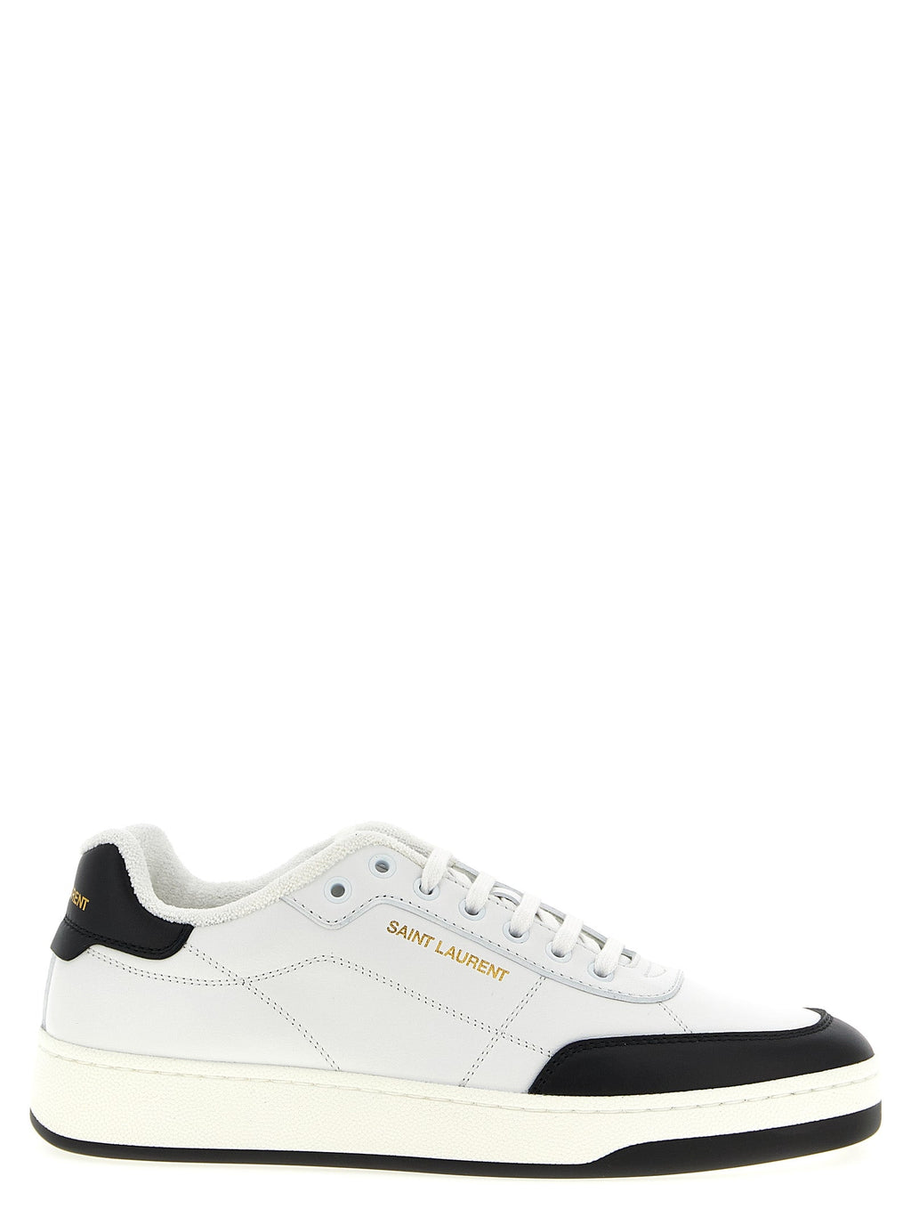 Saint Laurent Bicolor Calfskin Low Top Sneakers