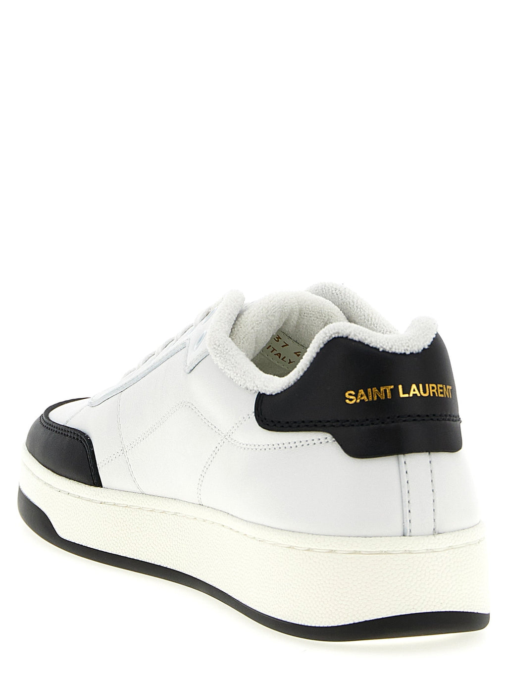Saint Laurent Bicolor Calfskin Low Top Sneakers